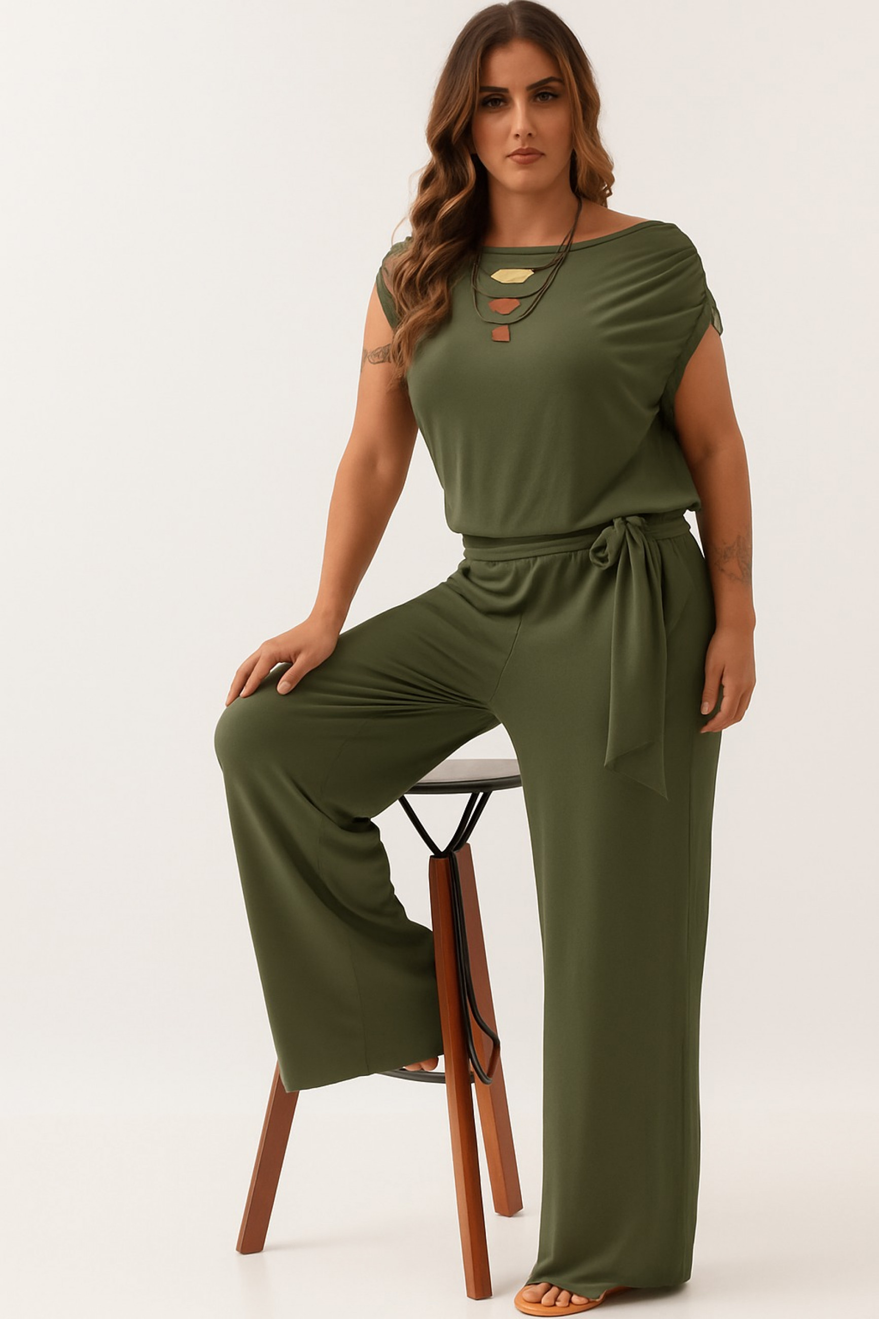 Macacão Malha Faixa Verde Militar