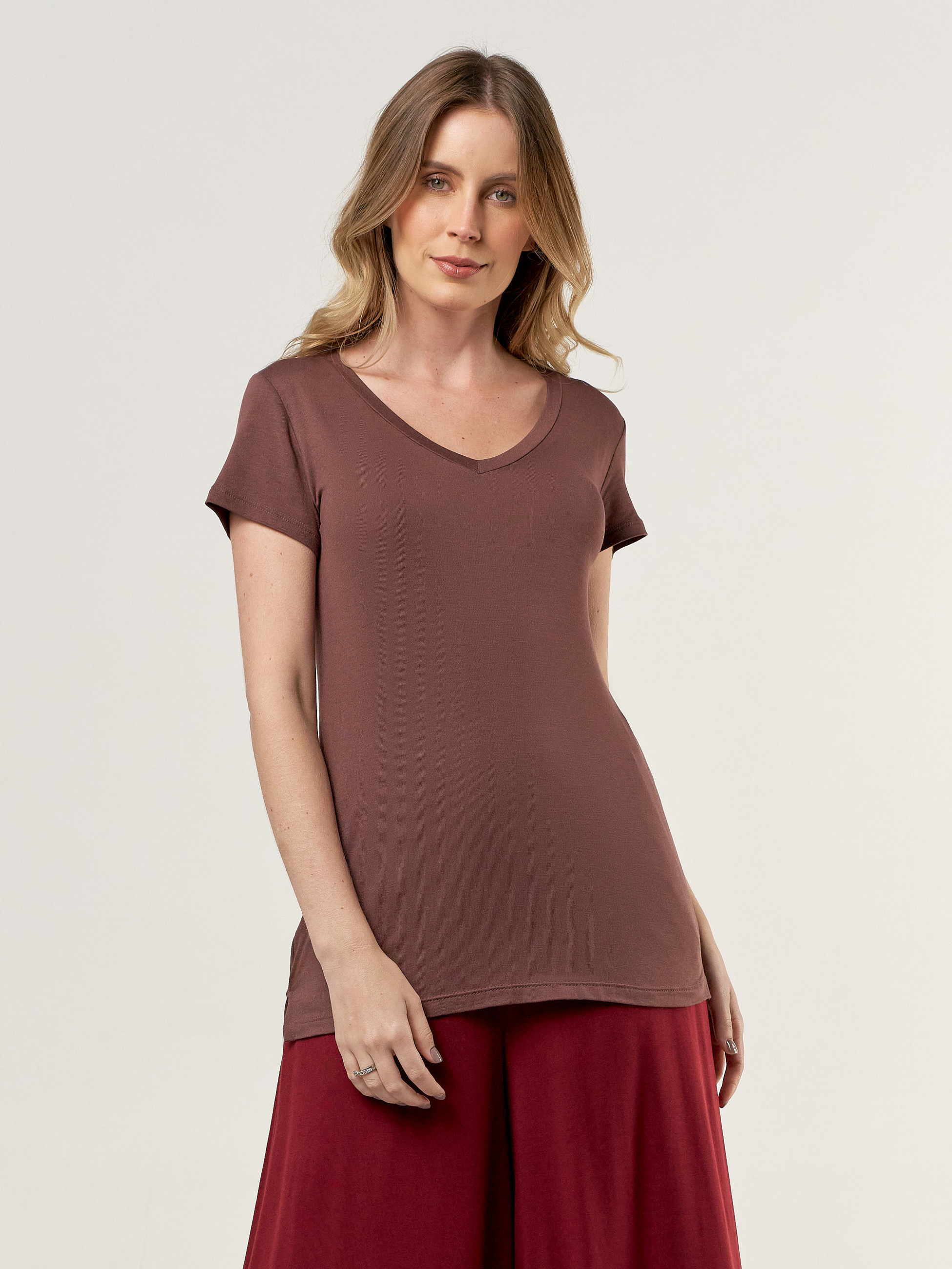 Blusa Baby Look Soft Chocolate