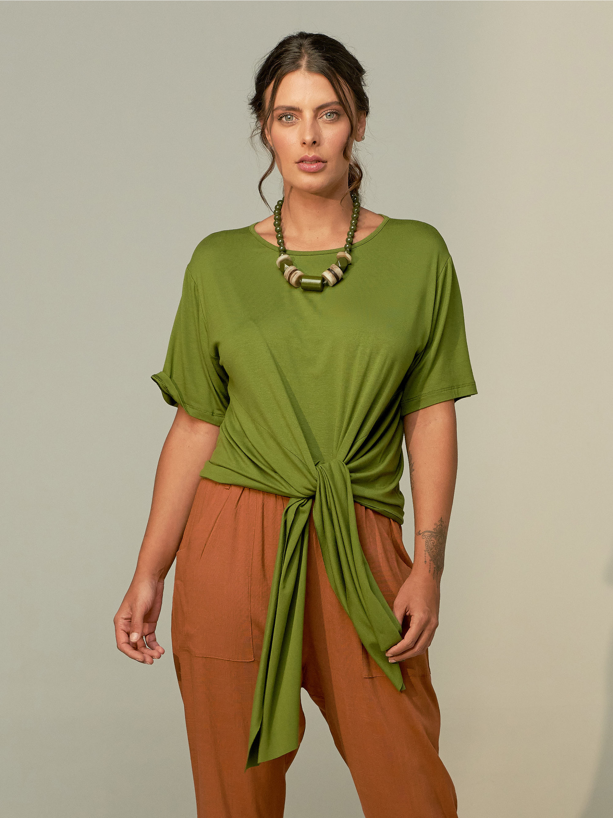 Blusa Nó Frente Abacate