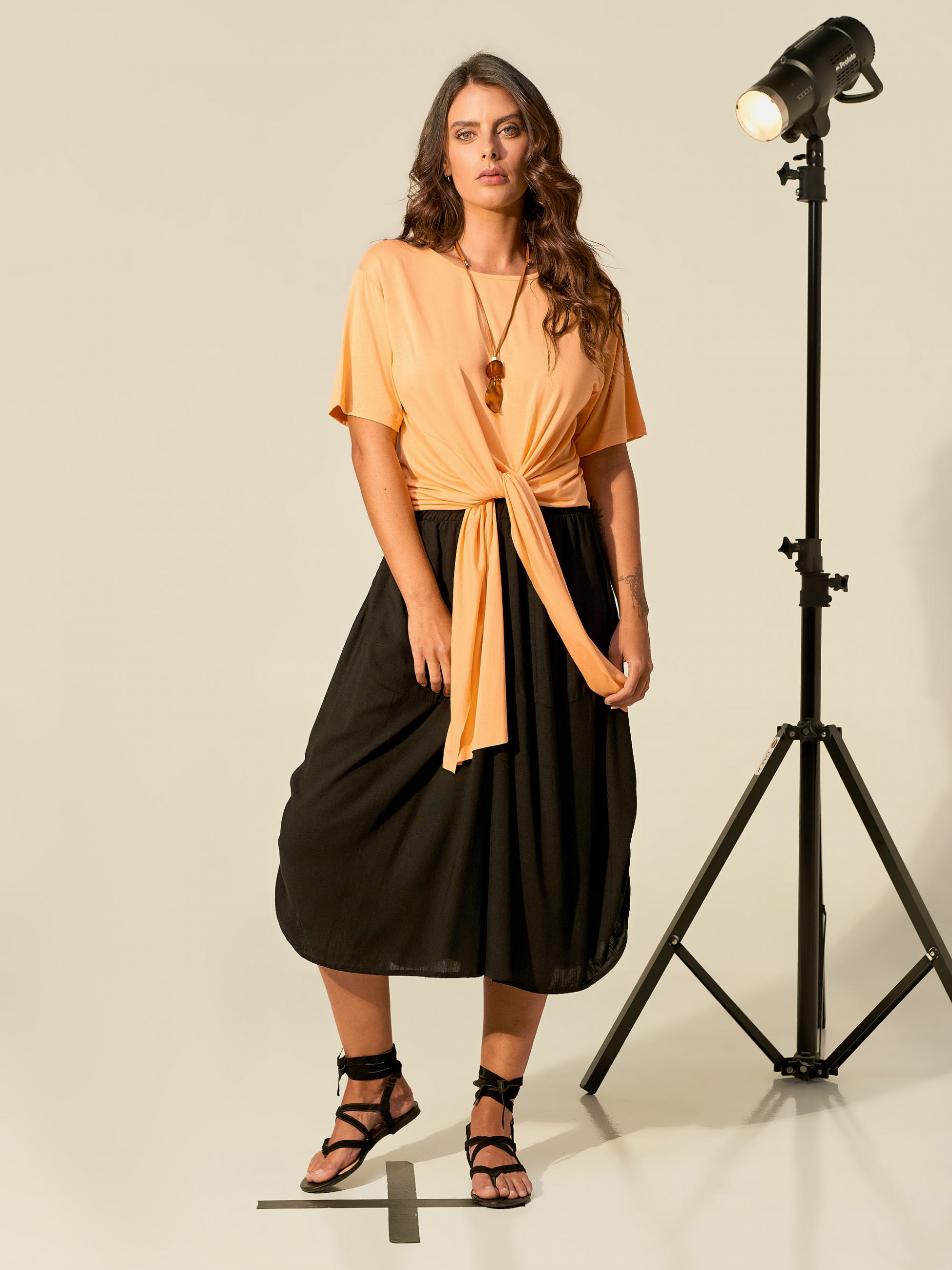 Blusa Nó Frente Pessego