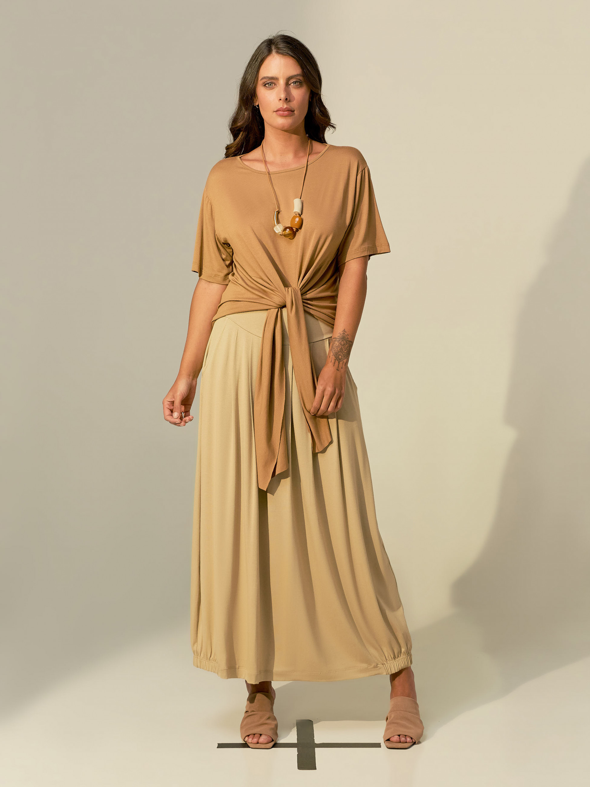 Blusa Nó Frente Tamarindo