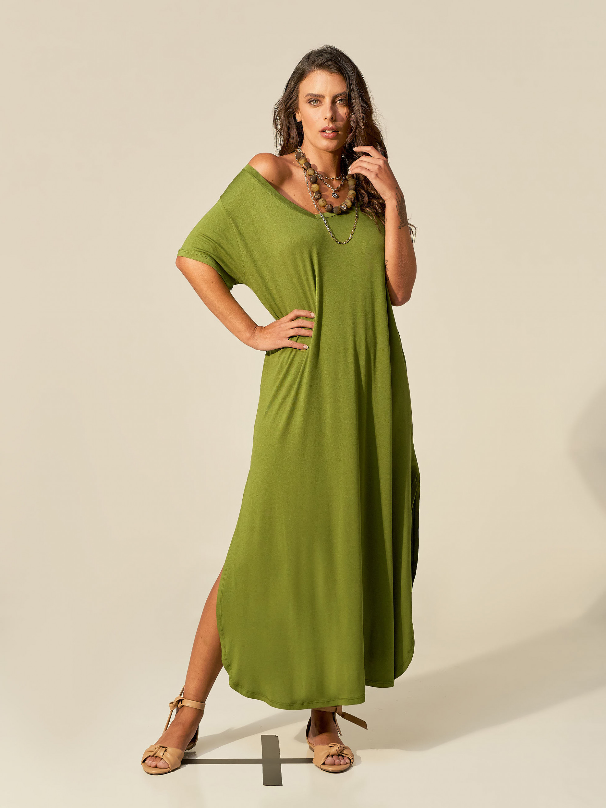 Vestido Camisetão Verde Abacate-U