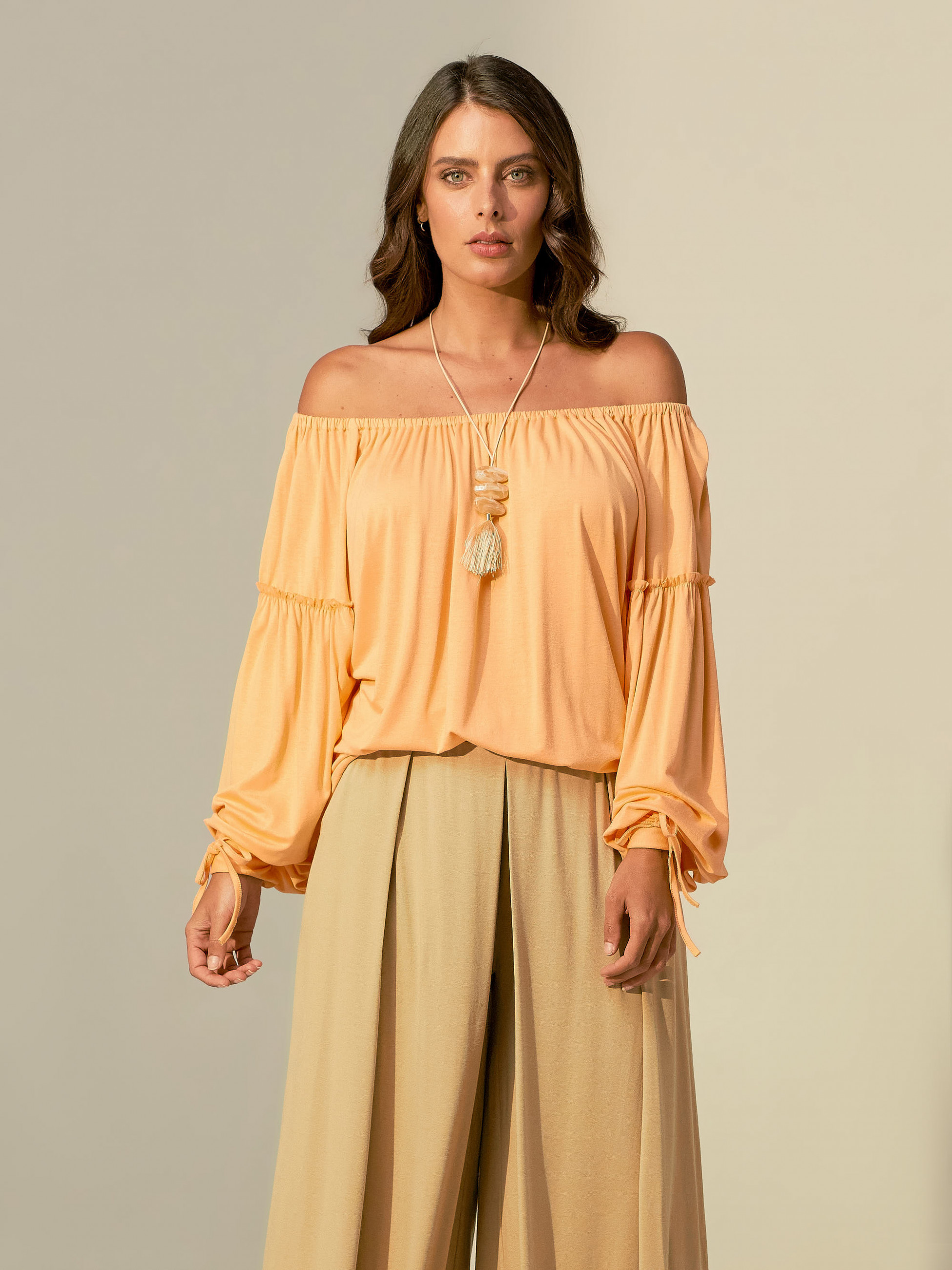 Blusa Ombro A Ombro Pêssego