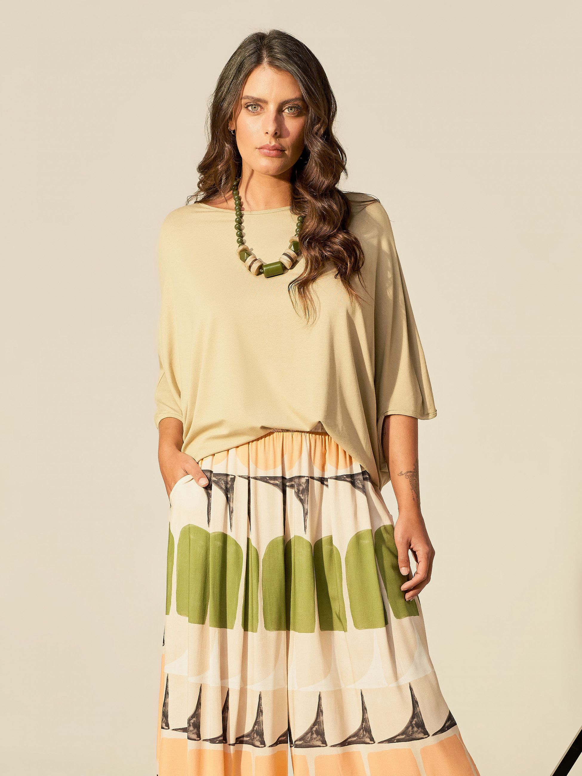 Blusa Origami Cáqui