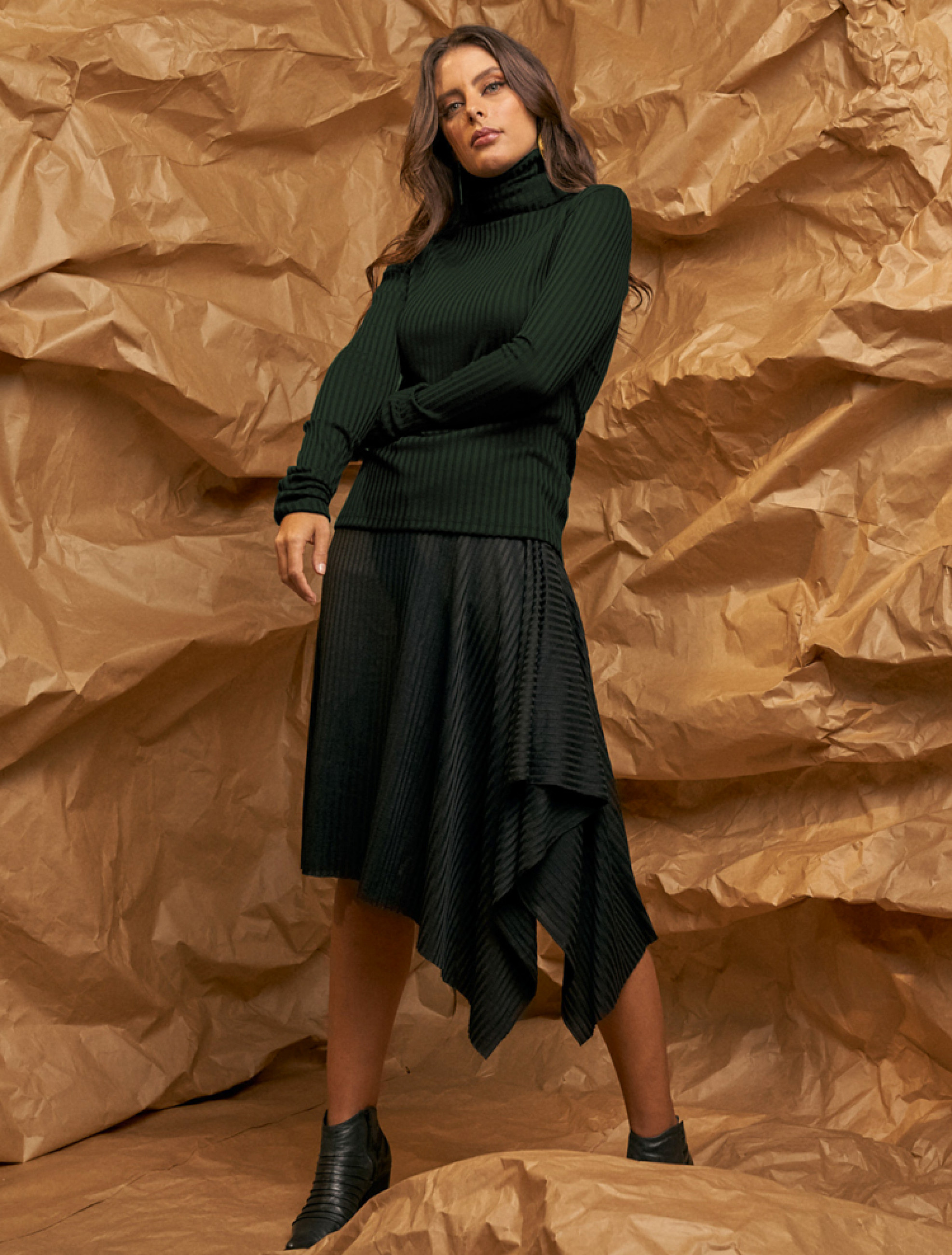 Blusa Cacharrel Canelada Verde Militar