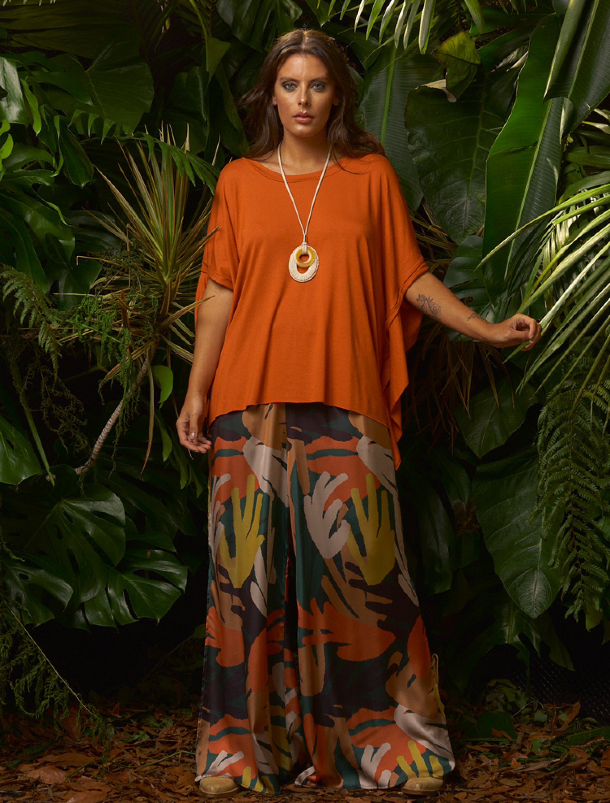 Blusa Ampla Quadrada Telha