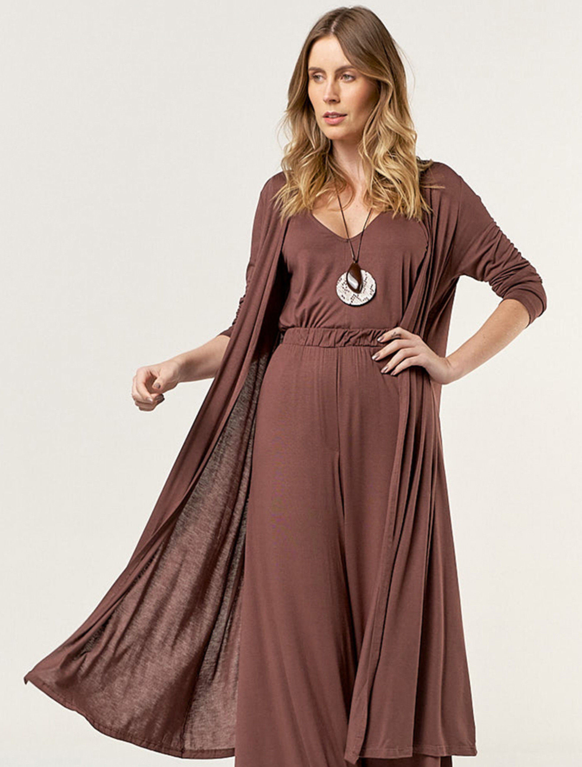 Casaco Longo Soft Chocolate