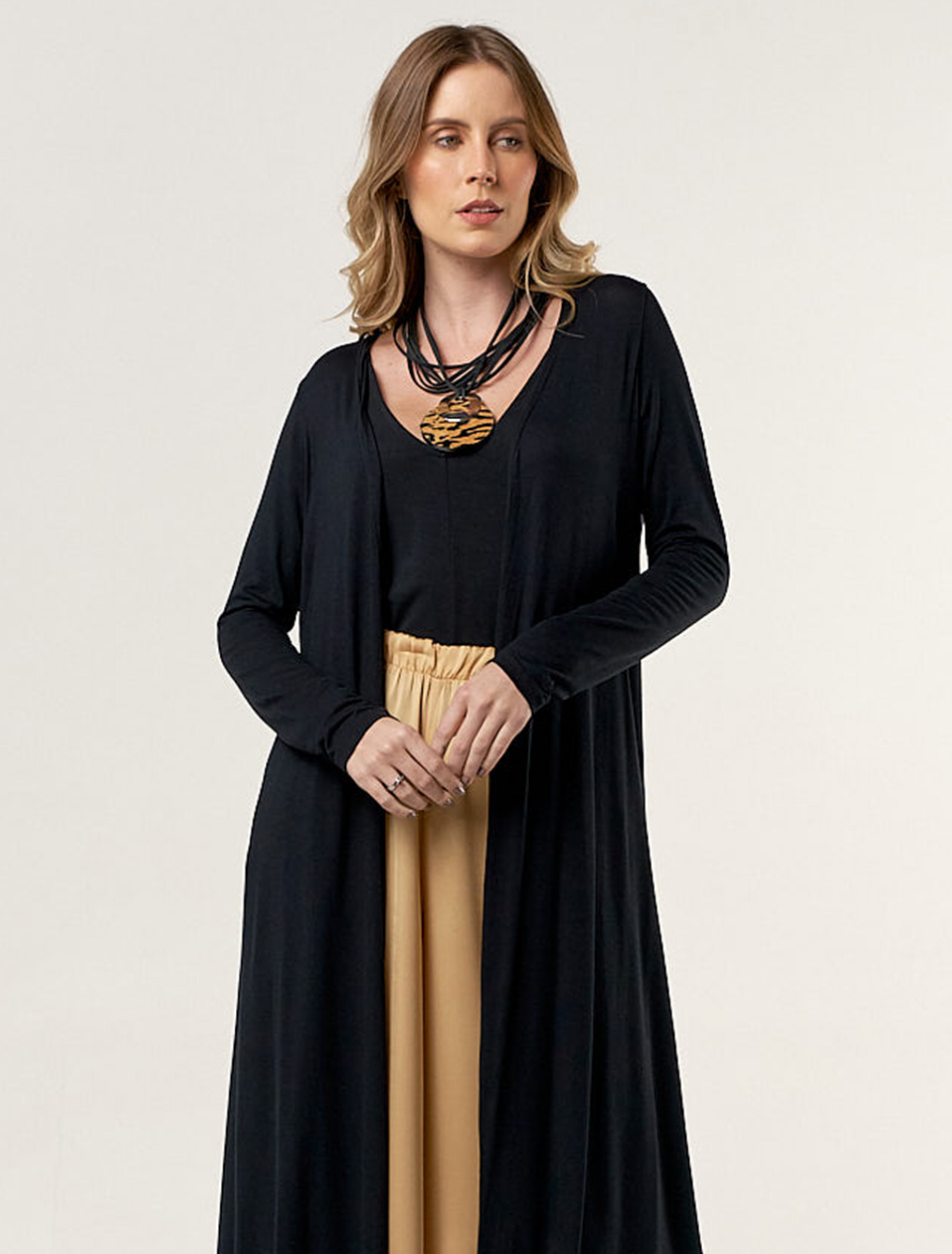Casaco Longo Soft Preto