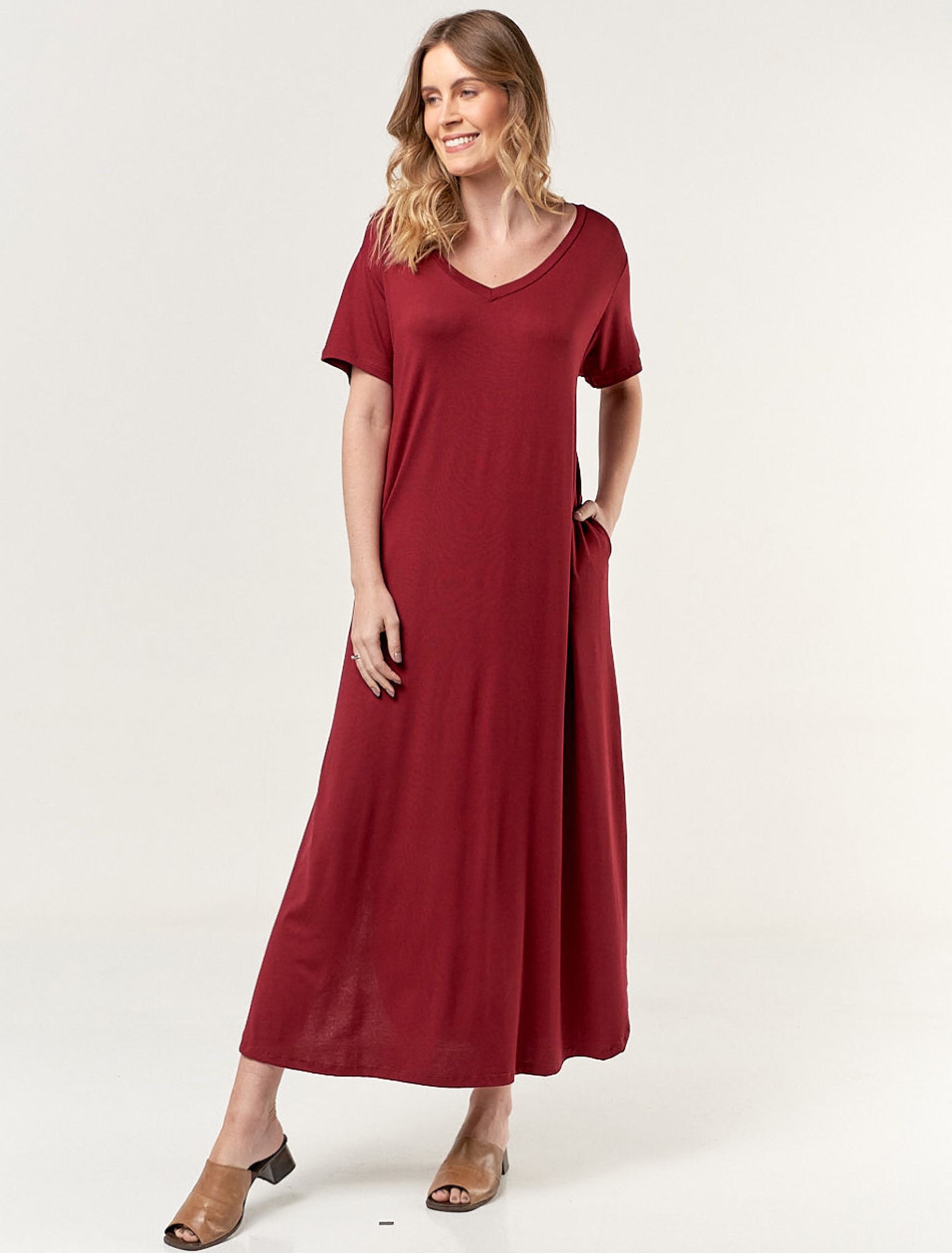 Vestido Camisetão Vinho