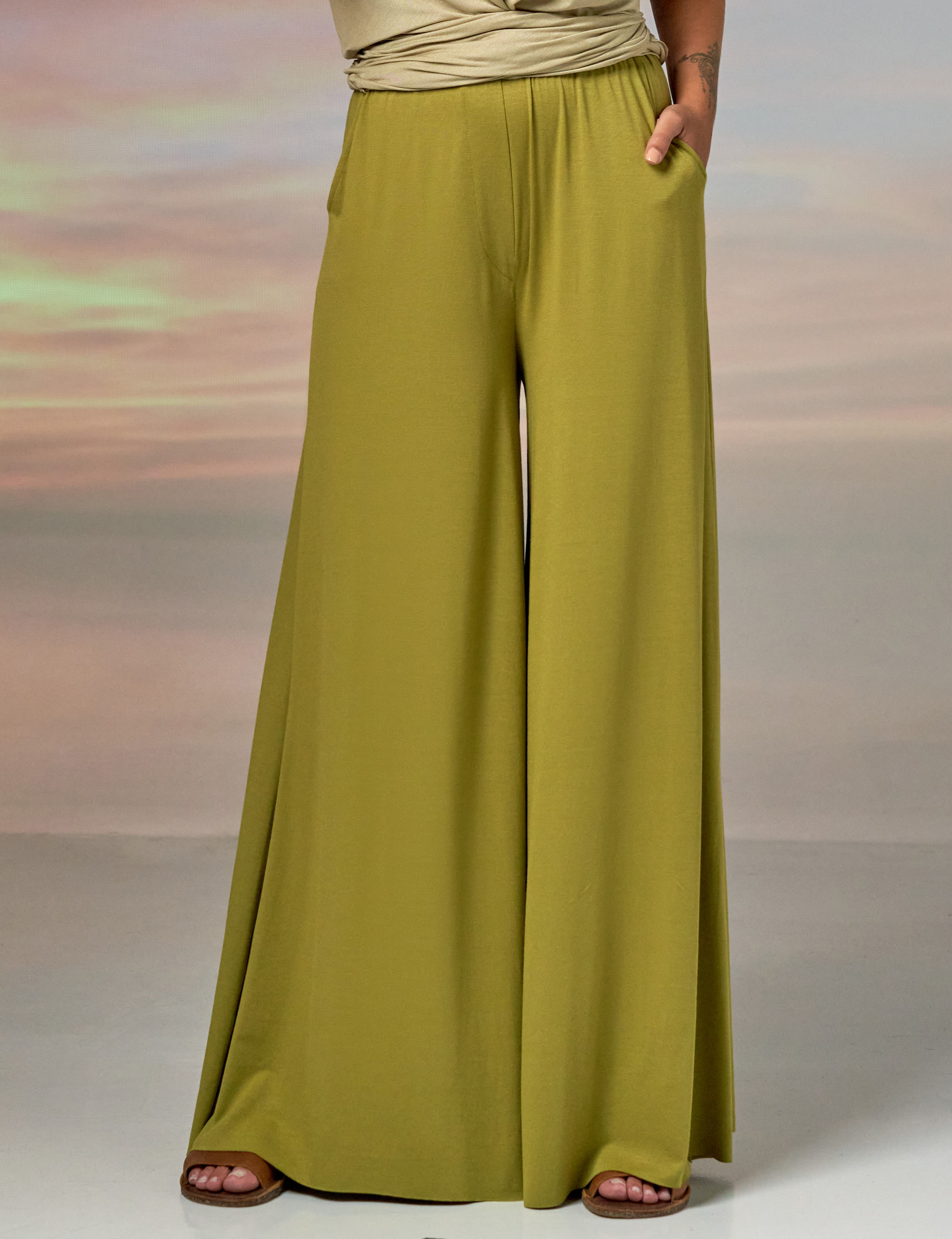 Calça Maxi Pantalona Maçã Verde
