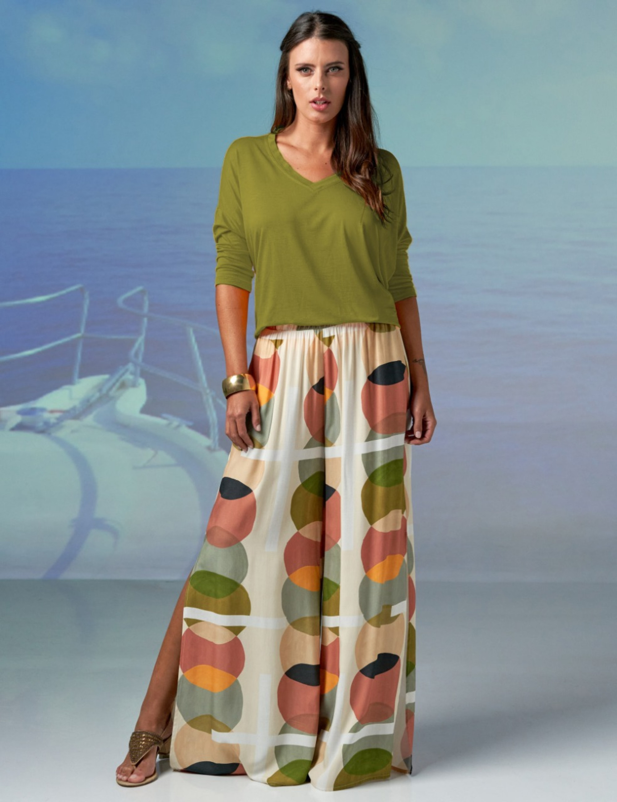 Blusa Morcego Gola V Maçã Verde