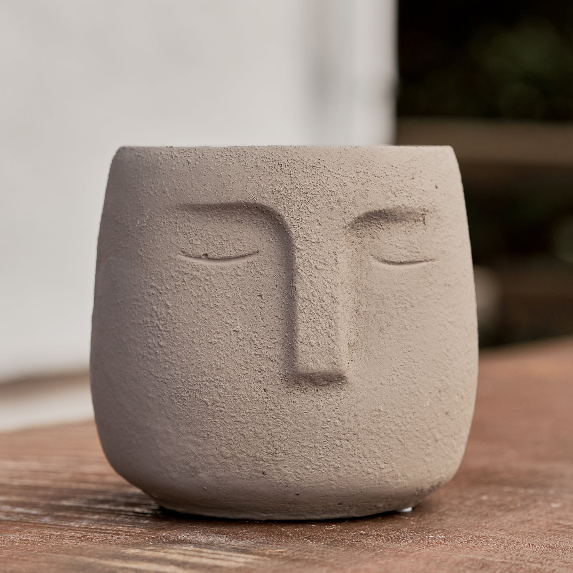 Cachepot Moai Cinza 14cm-U