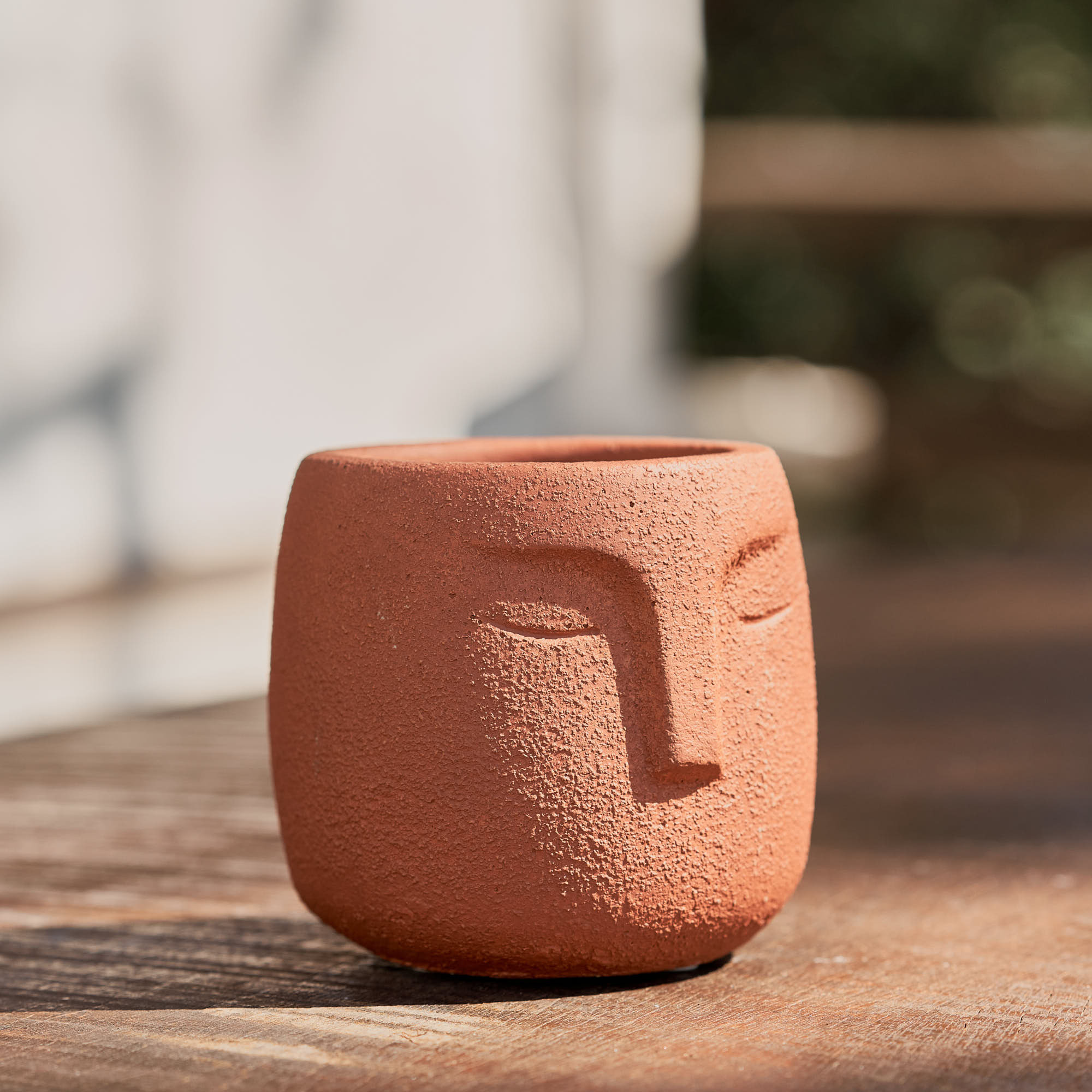 Cachepot Moai Terra Cota 9cm