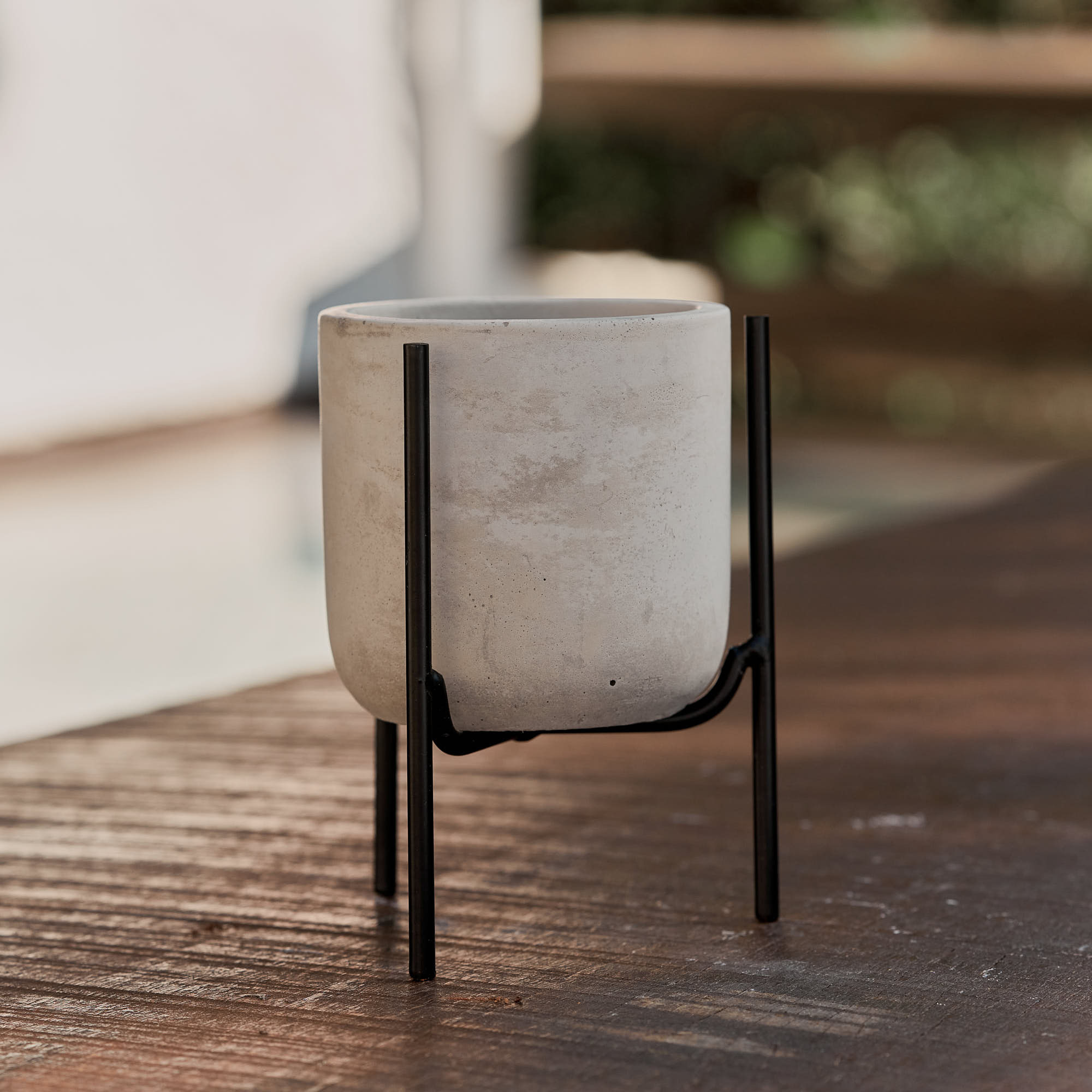 Cachepot Tripé Cinza 15cm