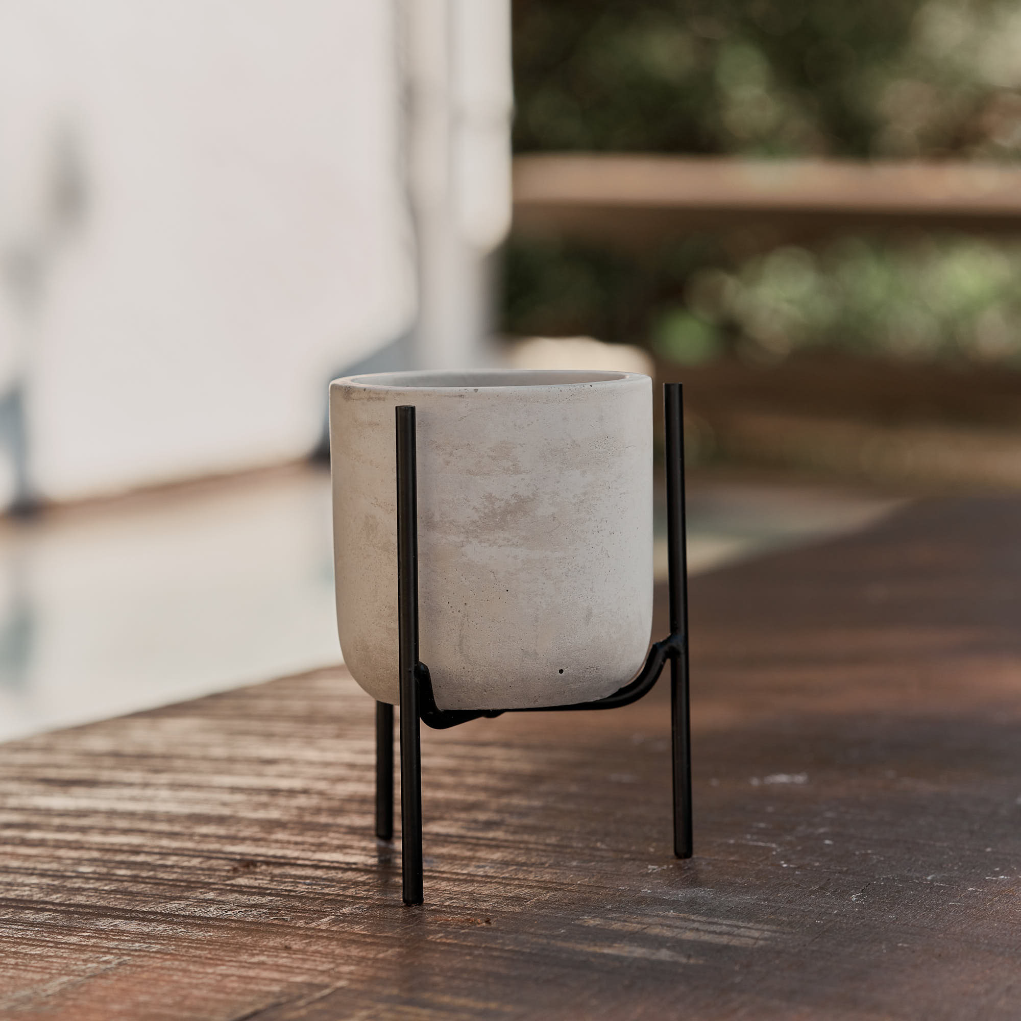 Cachepot Tripé Cinza 12cm-U