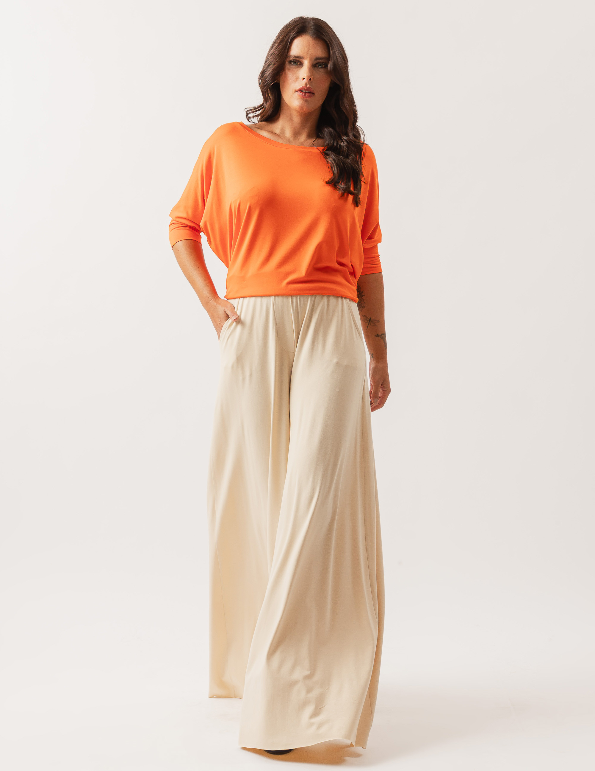 Blusa Quadrada Laranja Cítrico