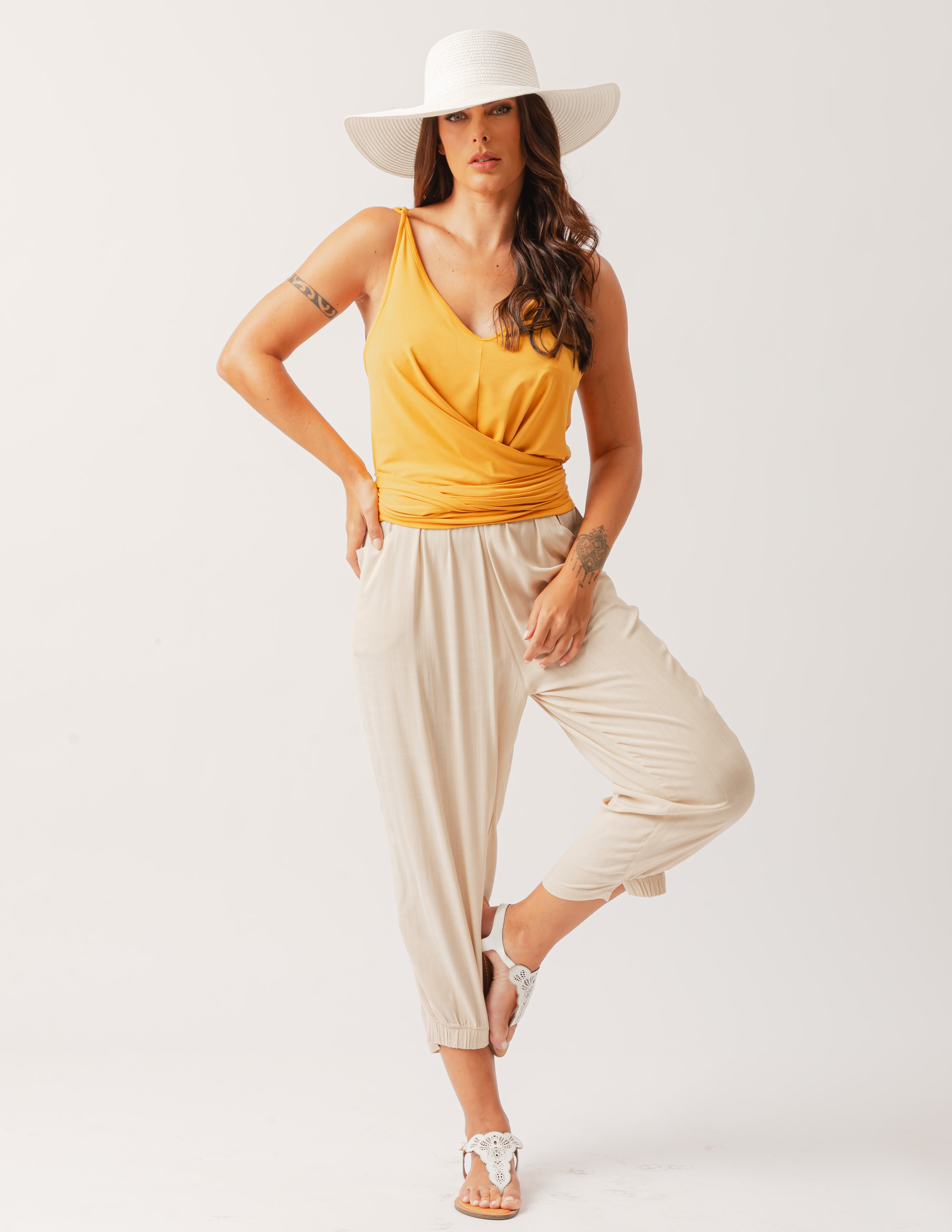 Regata Amarração Amarelo Âmbar