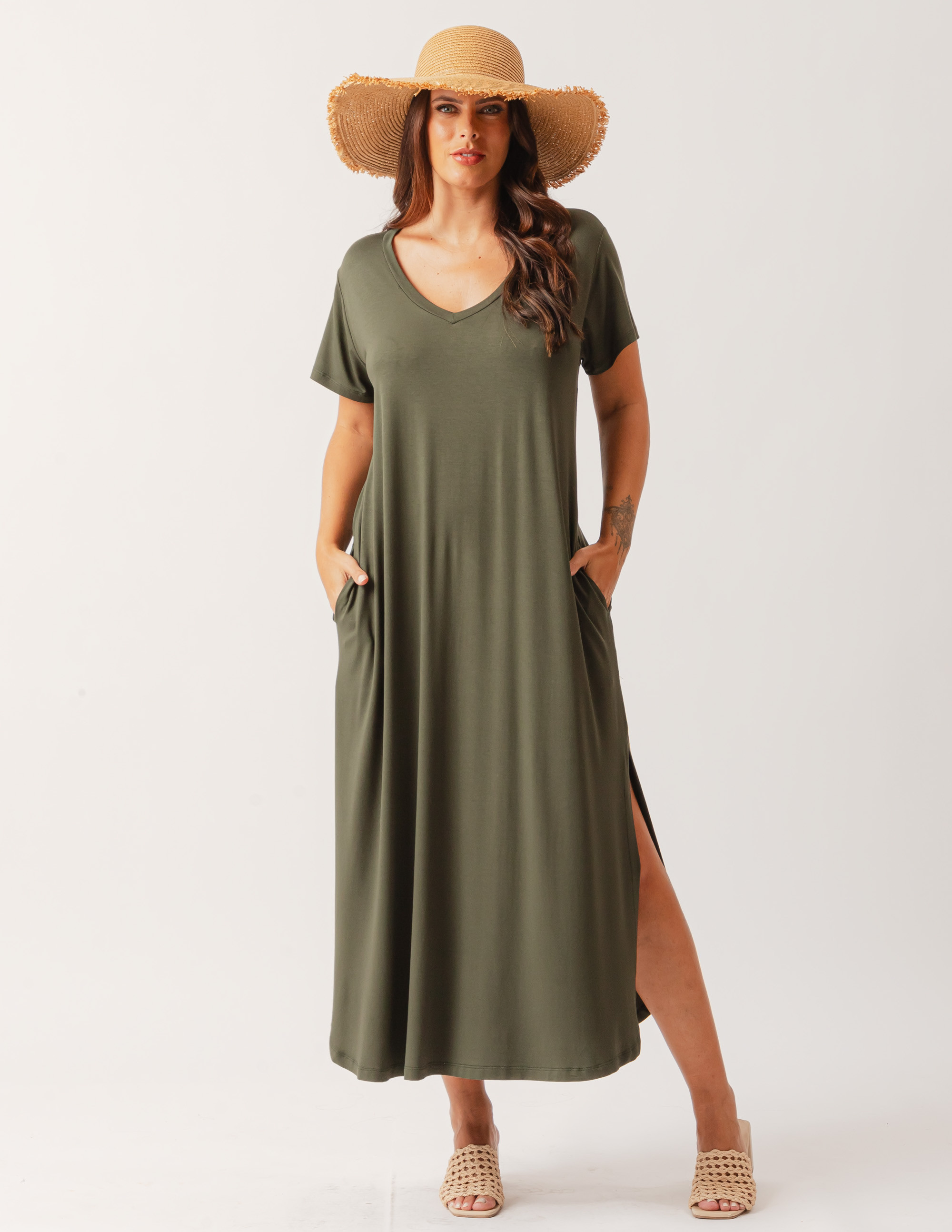 Vestido Camisetão Verde Selva