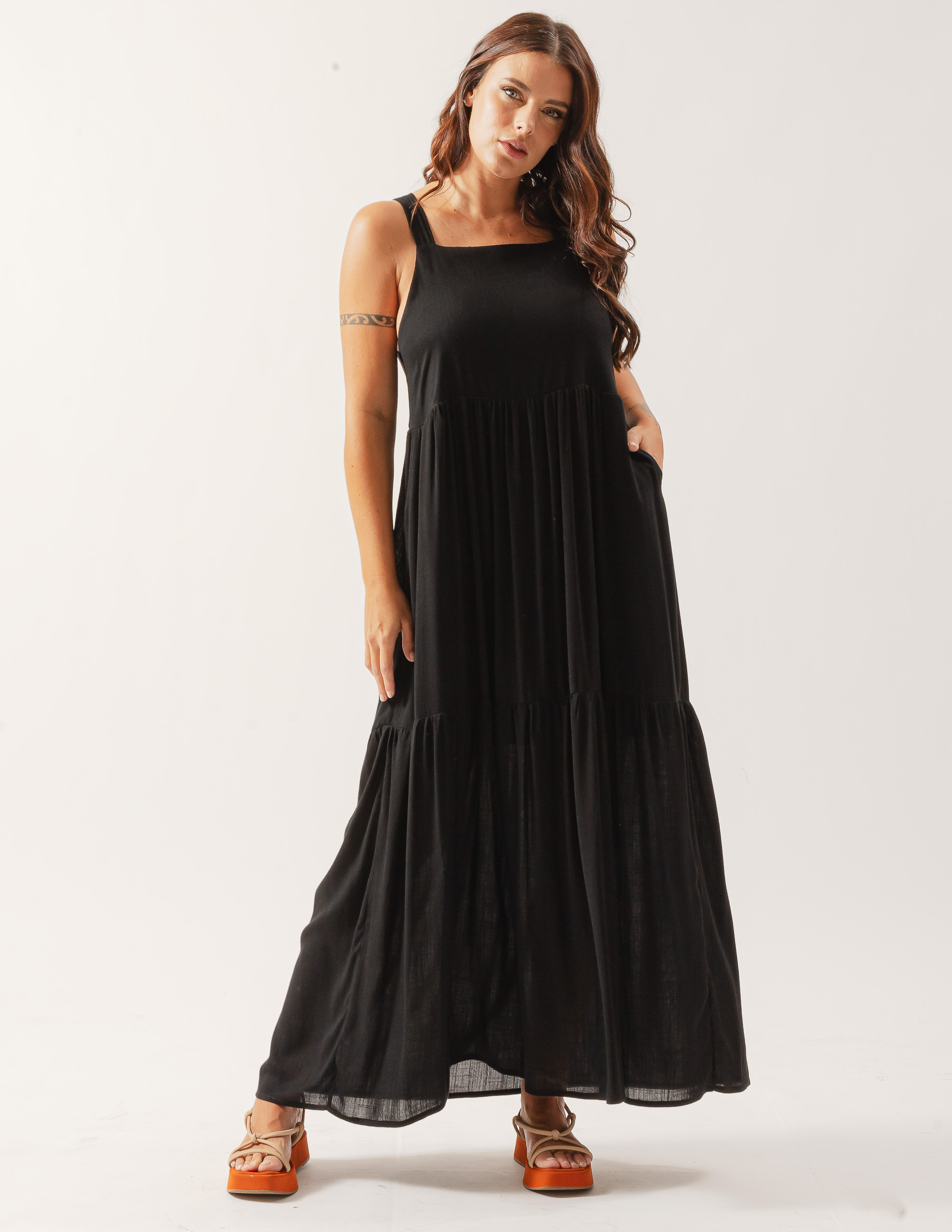 Vestido Rodado Preto
