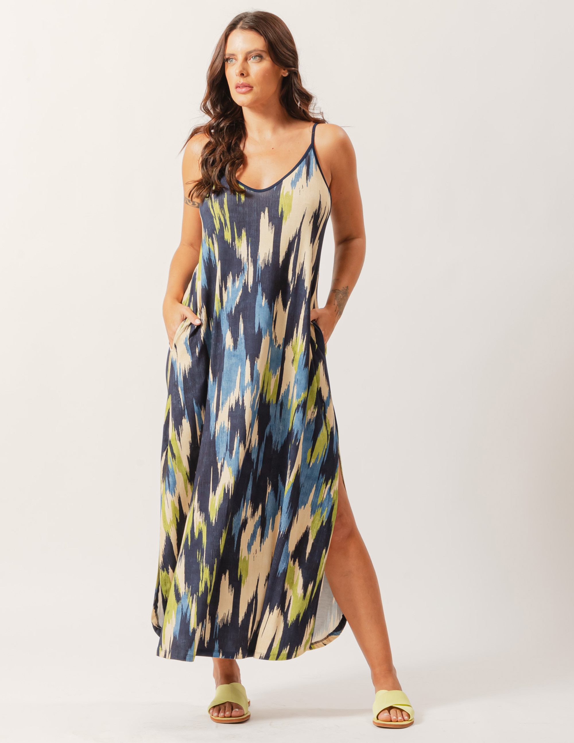 Vestido Regatão Estampa Aquarela