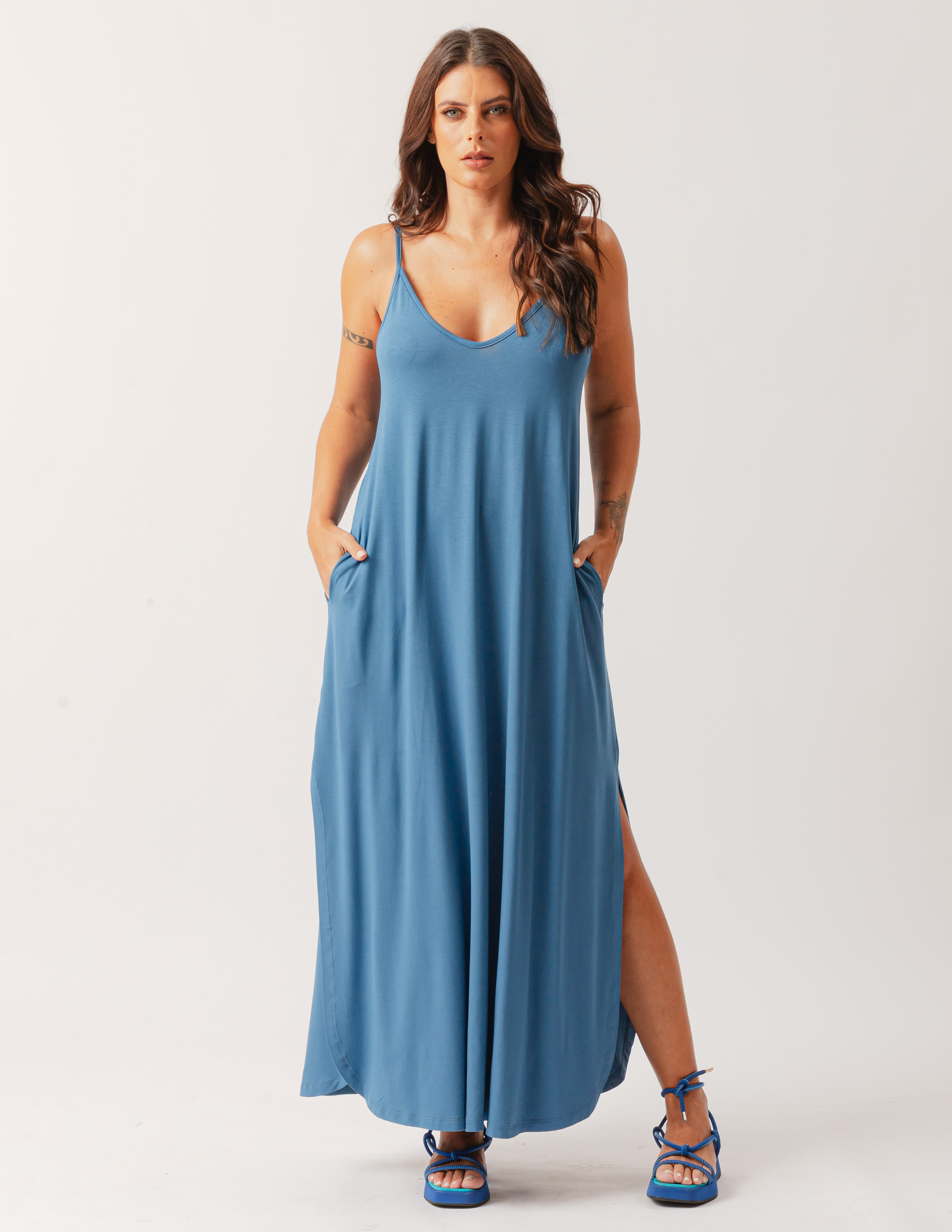 Vestido Regatão Azul Pacífico