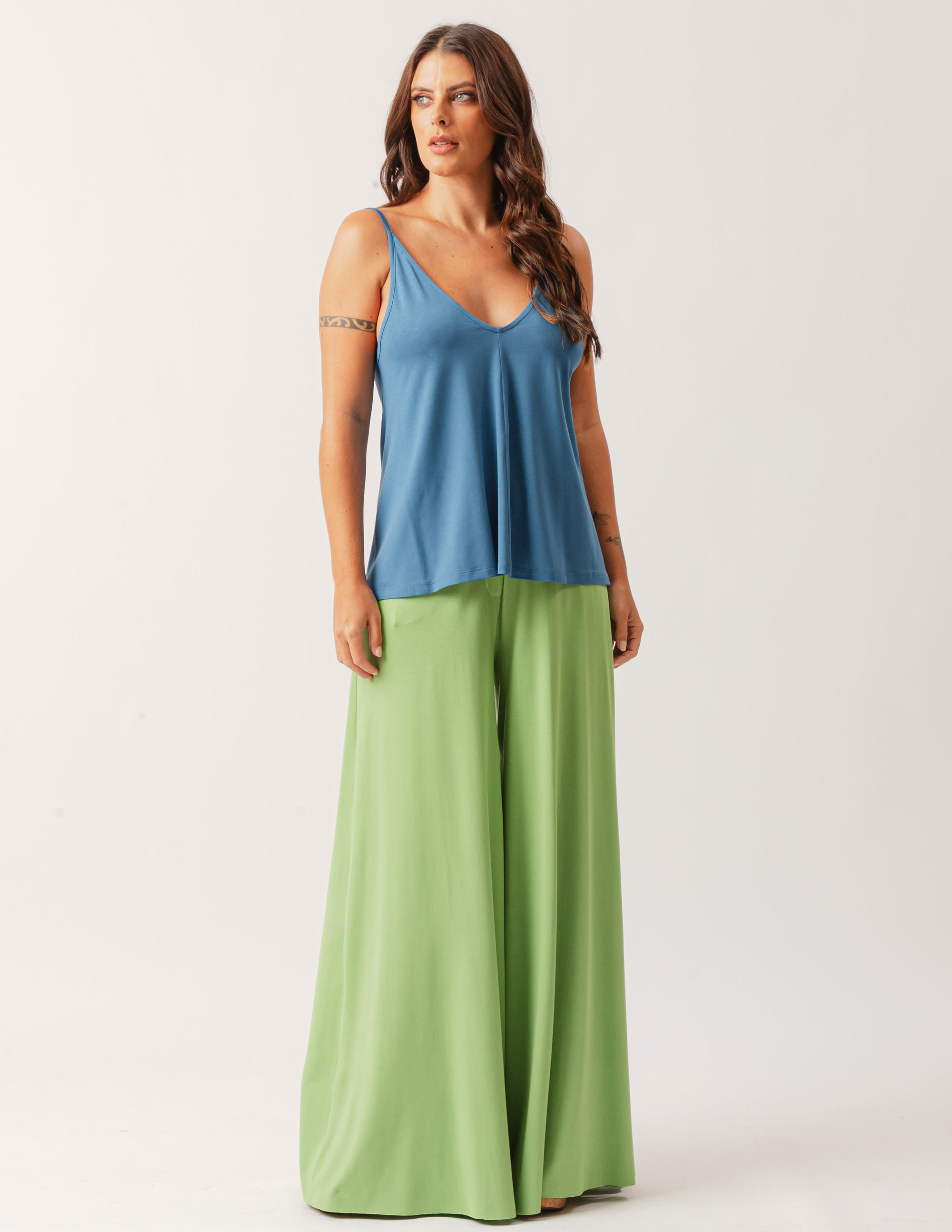 Regata Evasê Alcinha Azul Pacífico