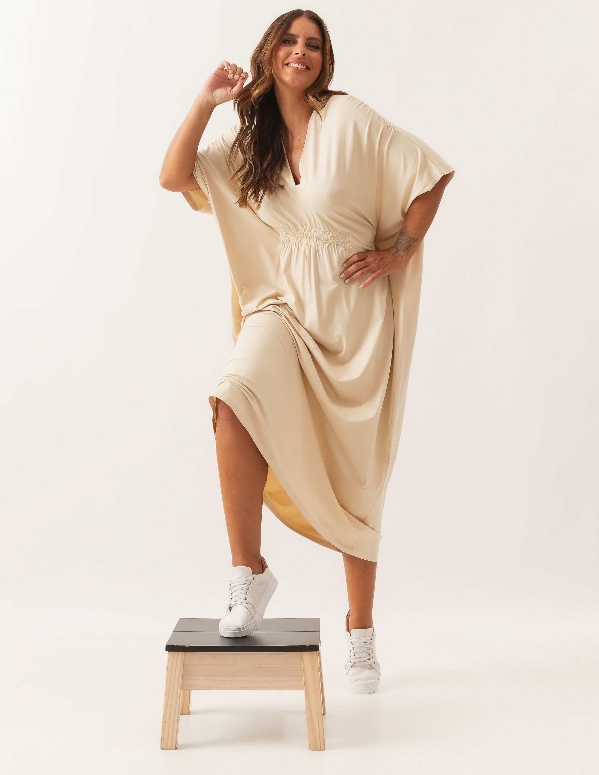 Vestido Kaftan Franzido Gelato