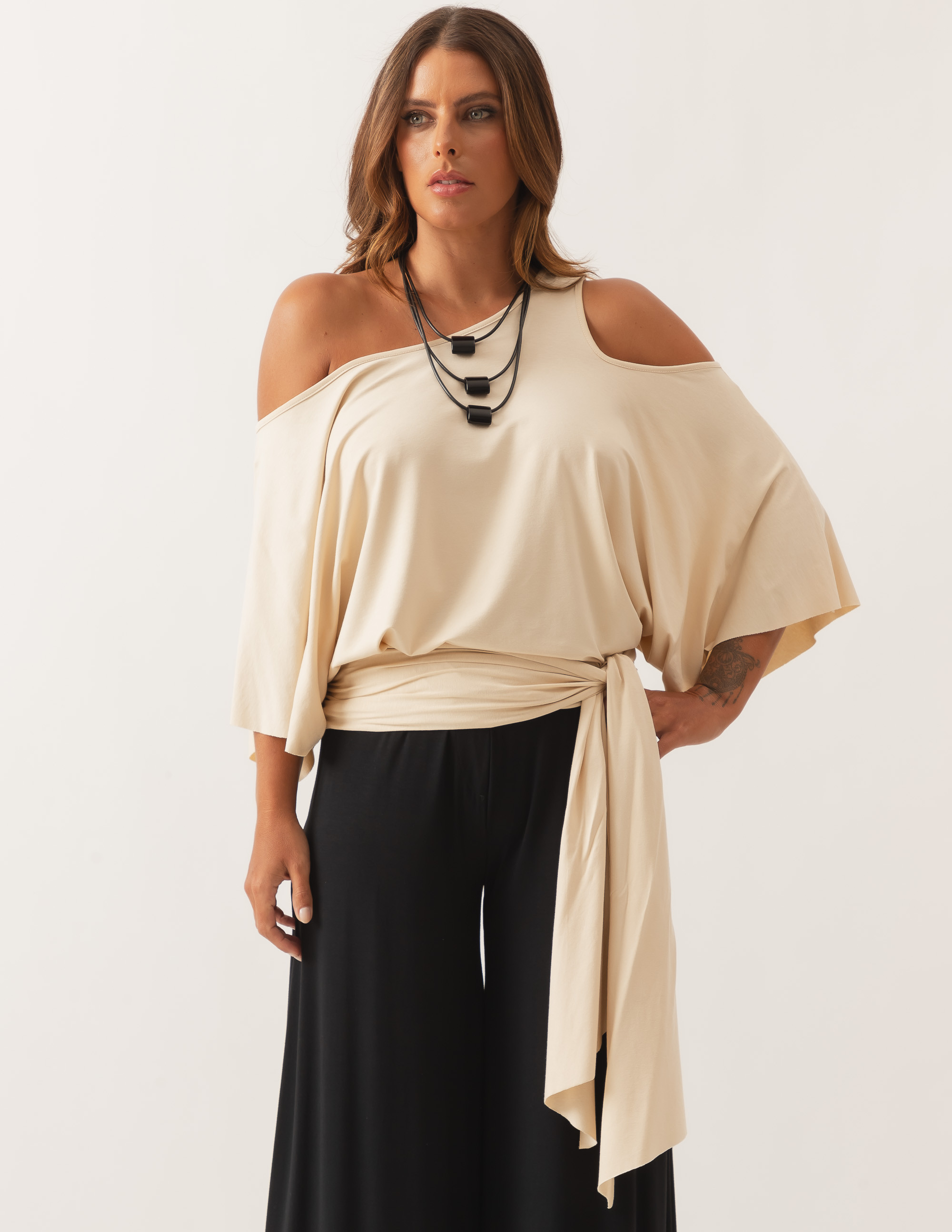 Blusa Abertura Ombros Faixa Gelato