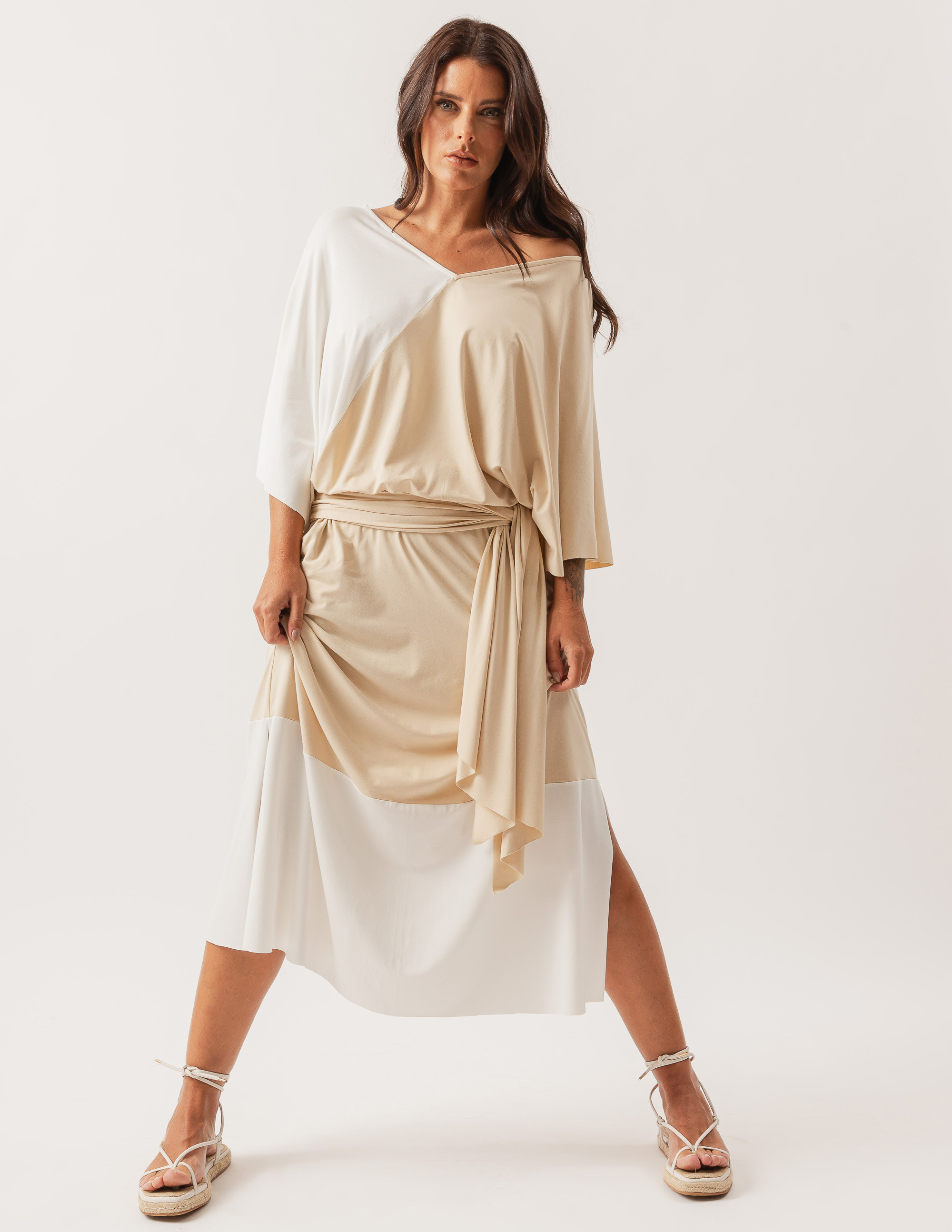 Blusa Morcego Bicolor Marrom Terracota