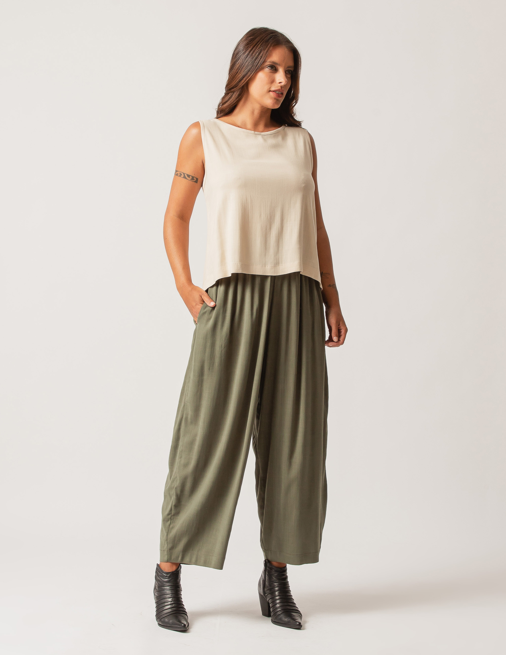 Calça Sertão Linho Verde Botânico