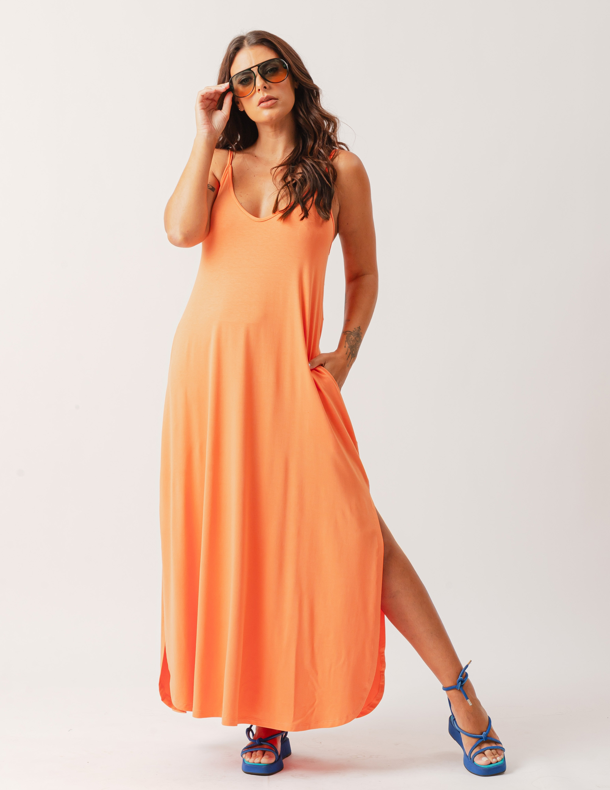 Vestido Regatão Laranja Energia