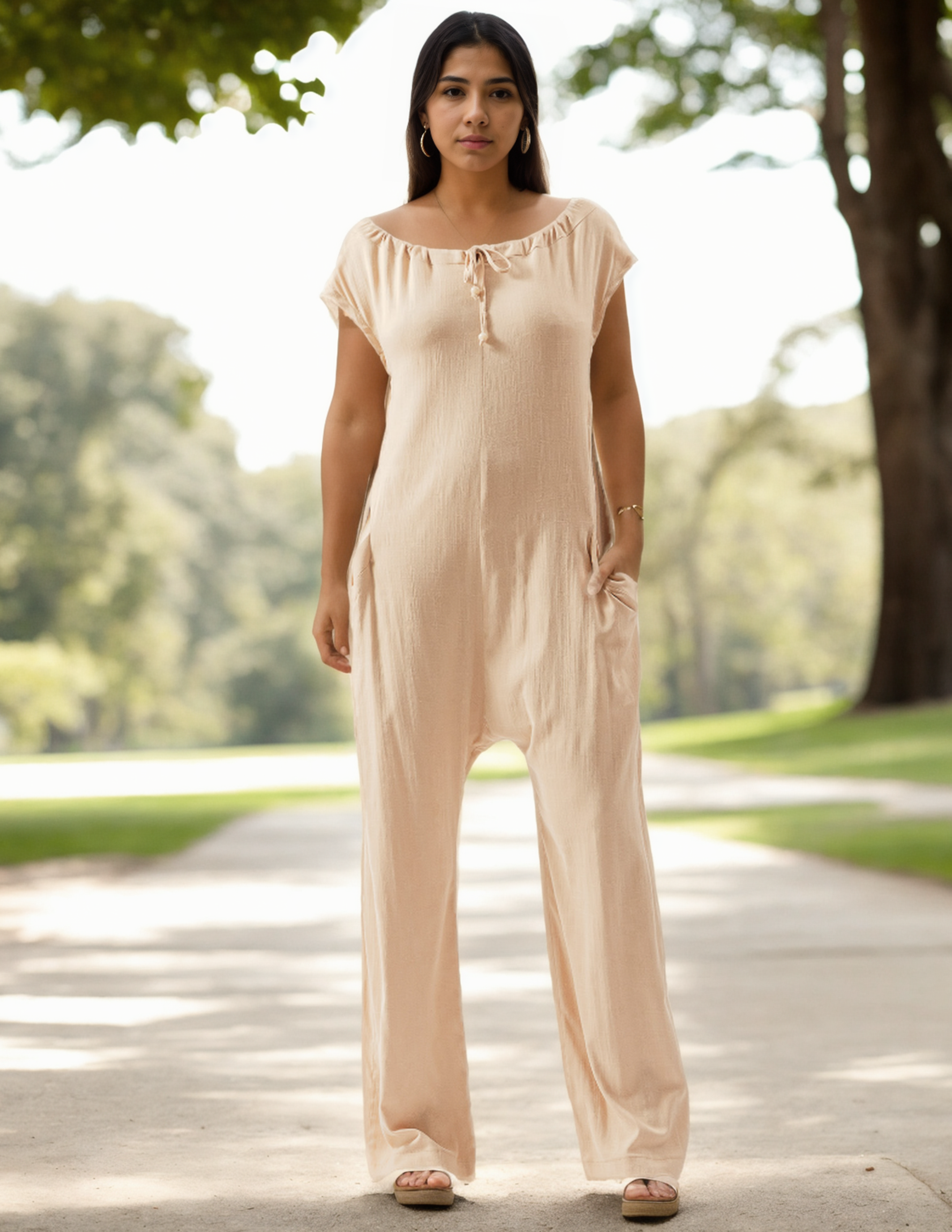 Macacão Saruel Linho Aveia