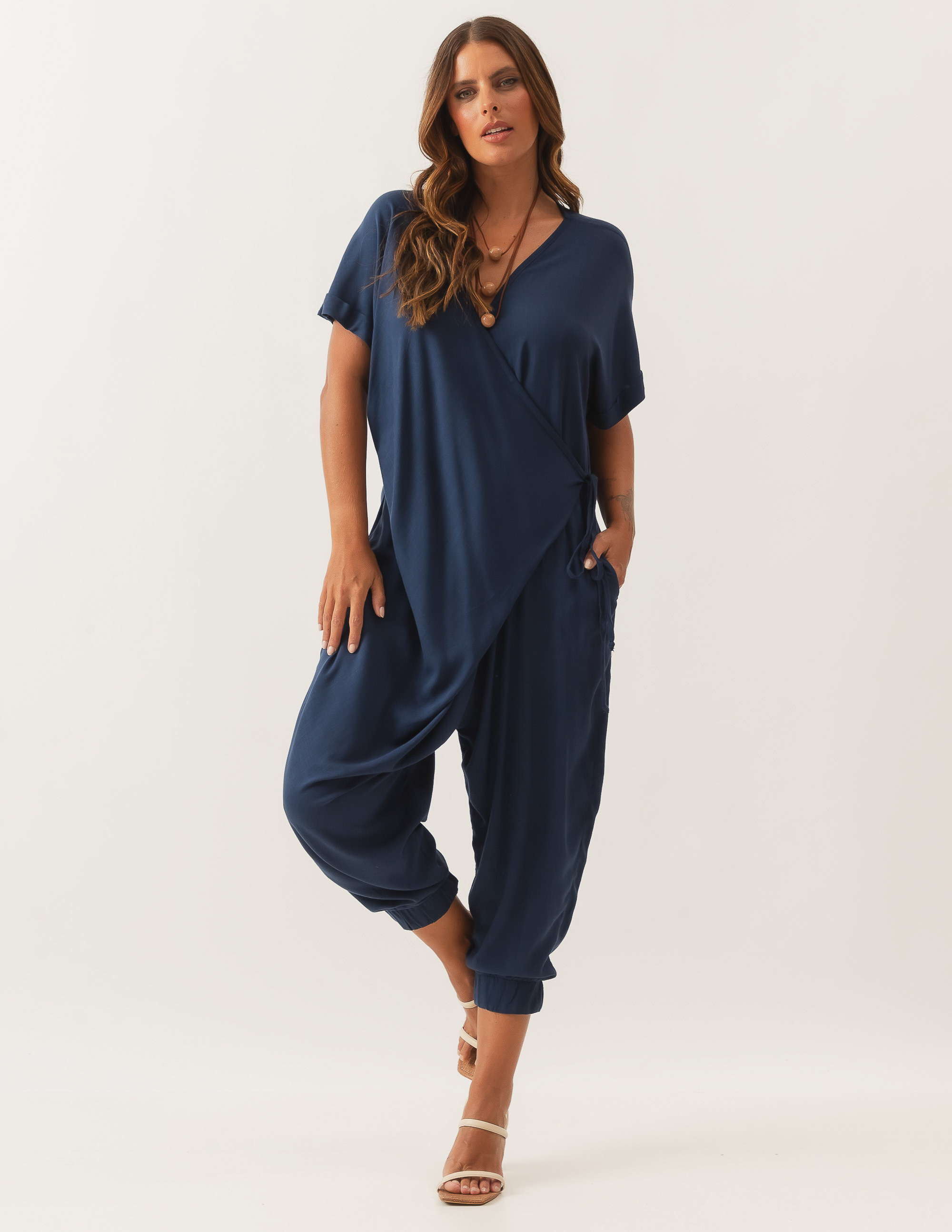 Macacão Pareo Azul Marinho