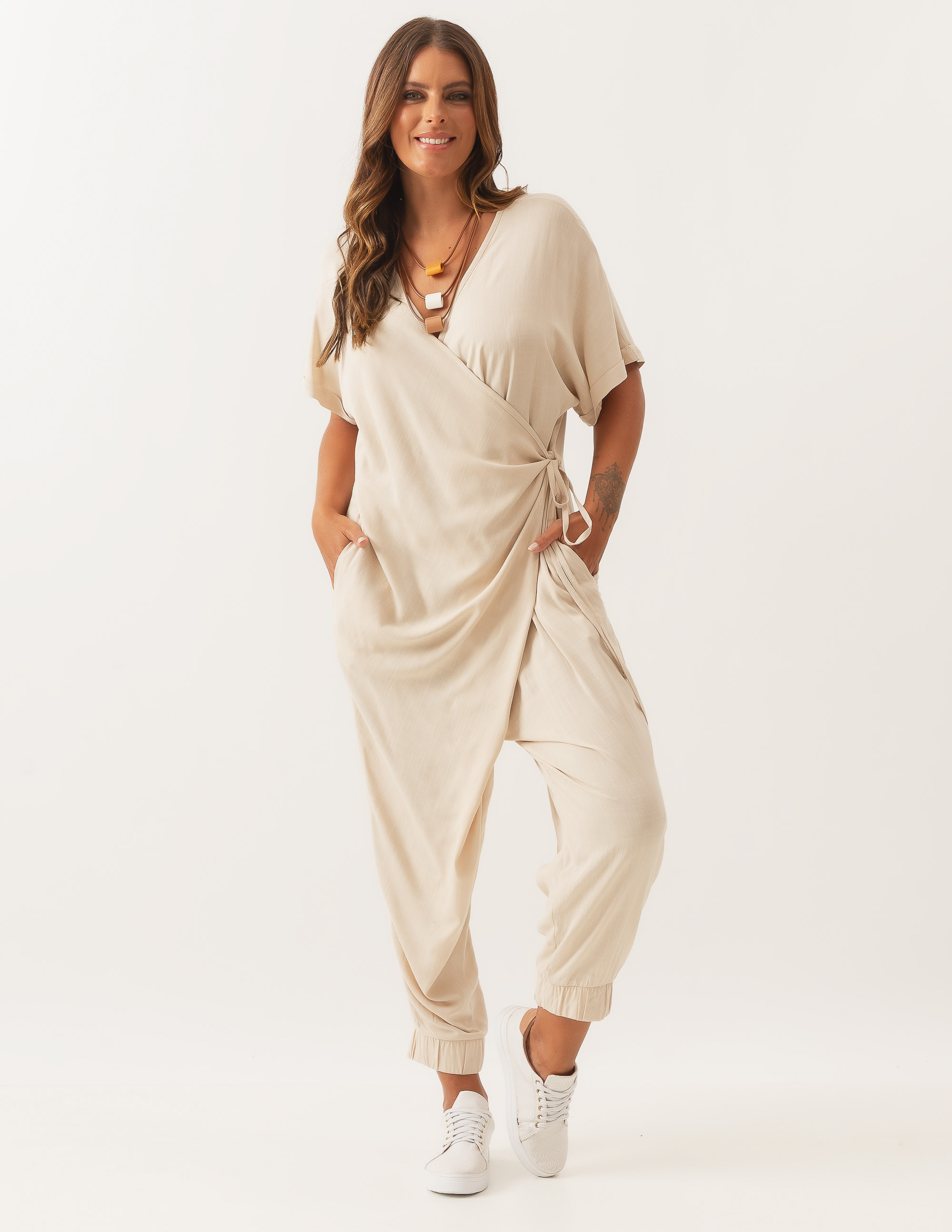 Macacão Pareo Trigo