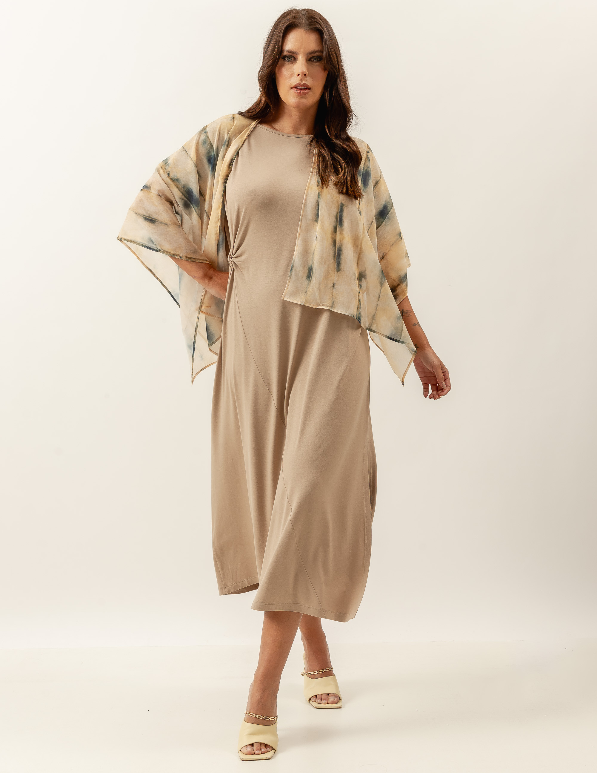 Echarpe Borboleta Estampa Tie Dye