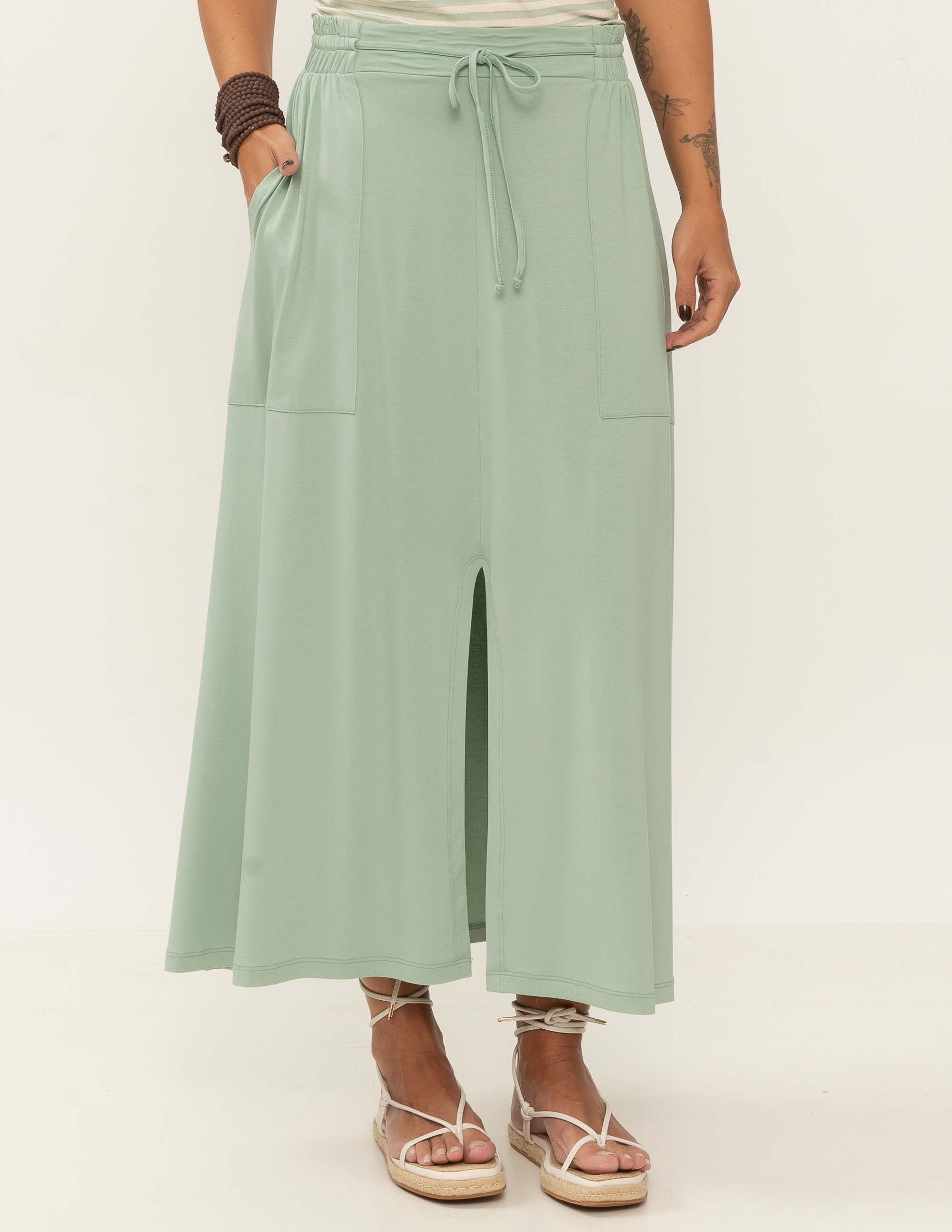 Saia Trapézio Verde Fiji