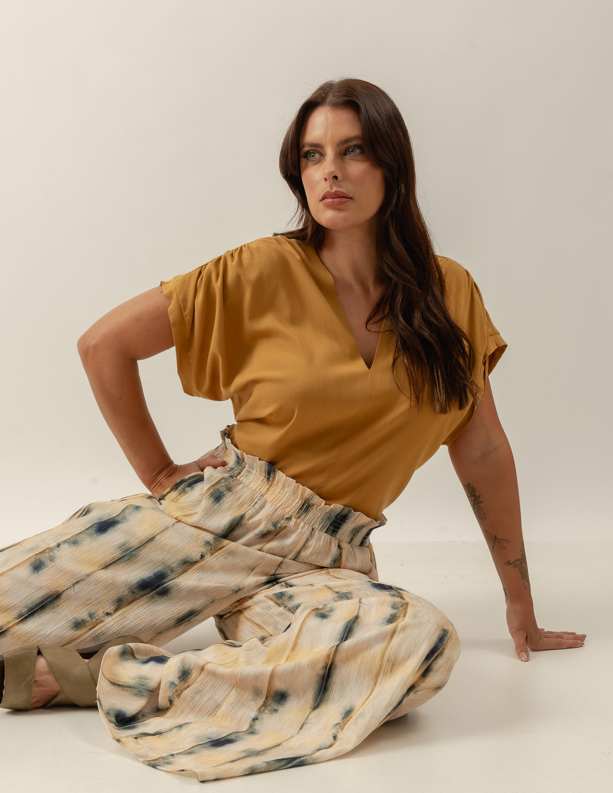 Blusa Franzida Ombro Capim