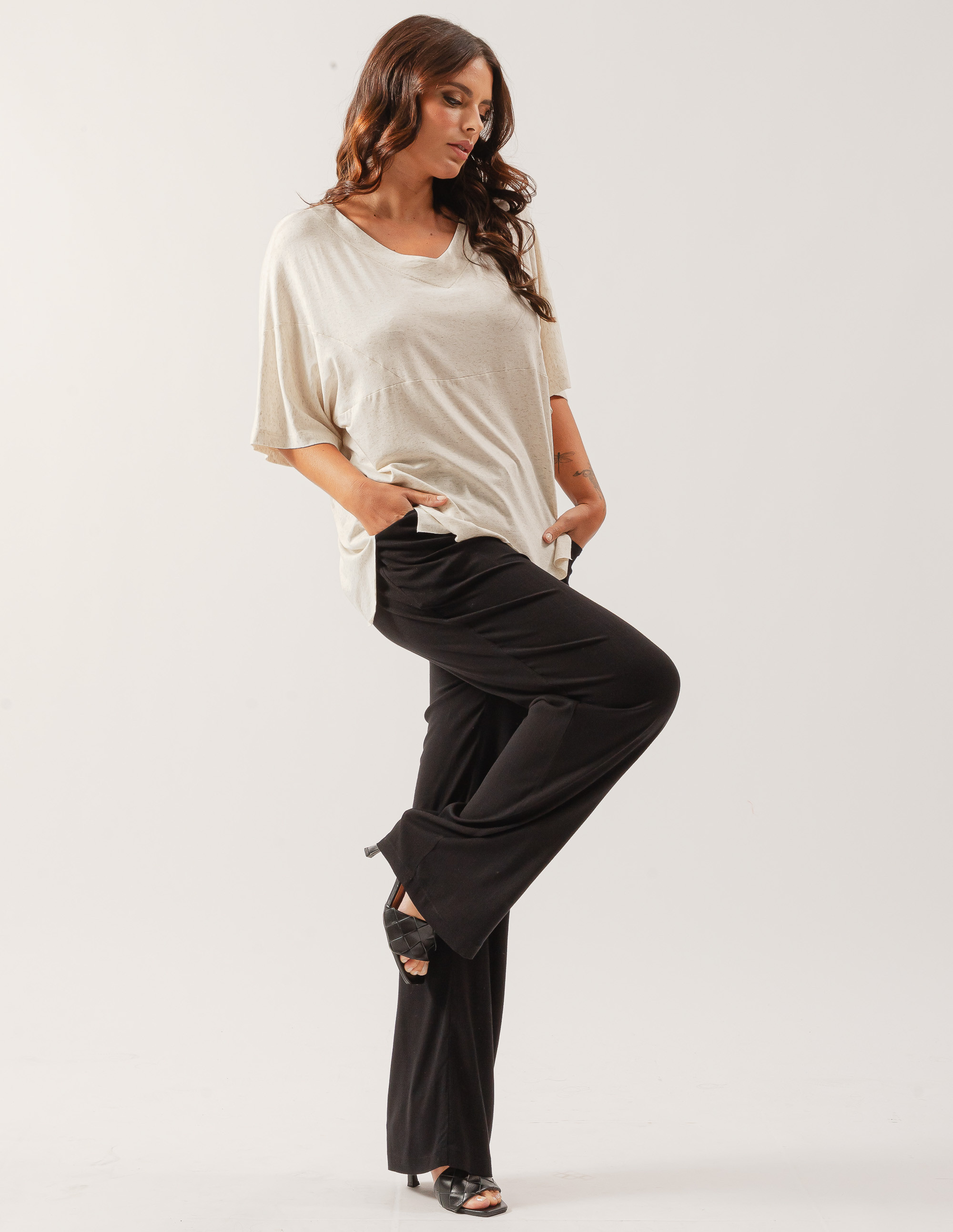 Blusa Recortes Linen