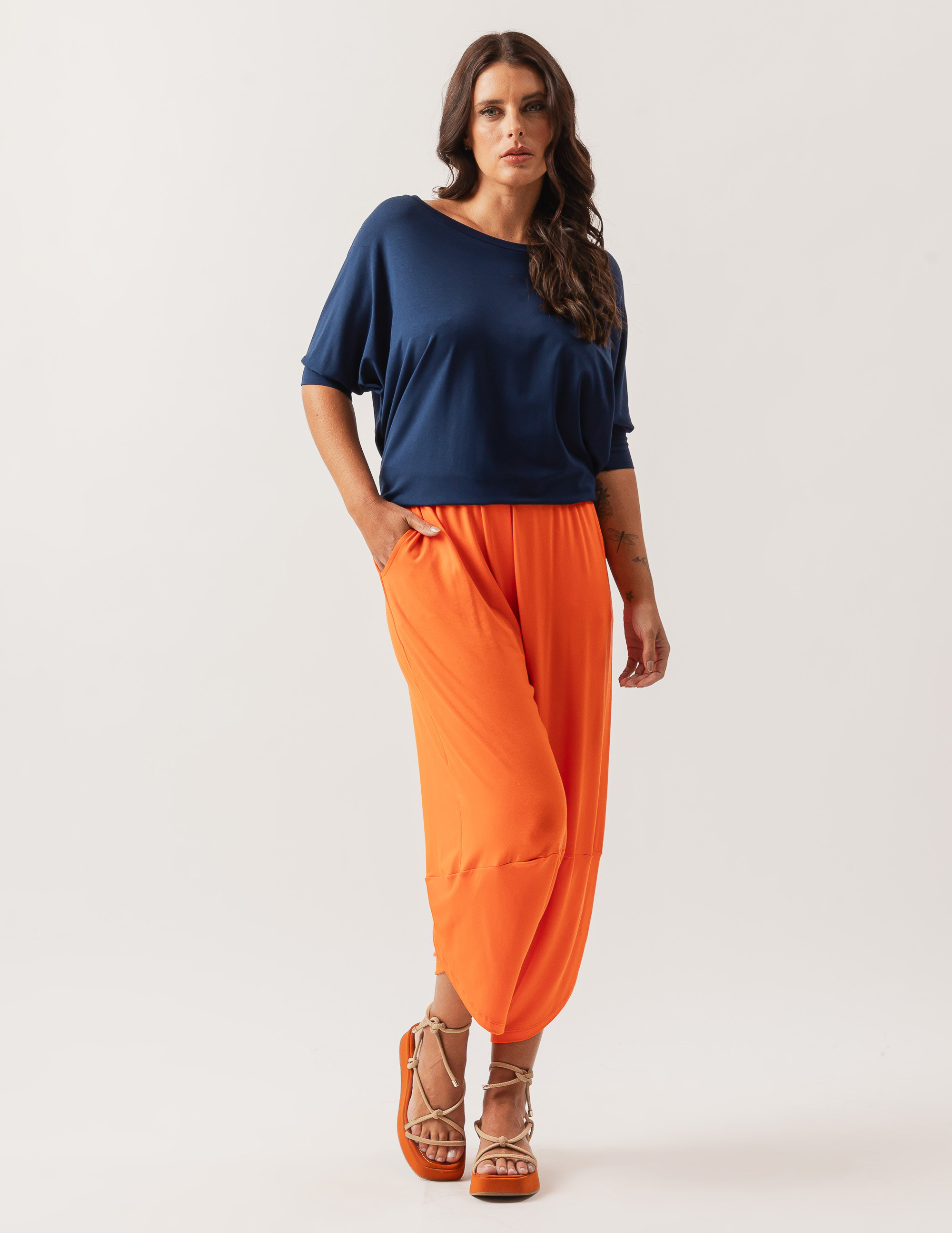 Blusa Quadrada Azul Marinho