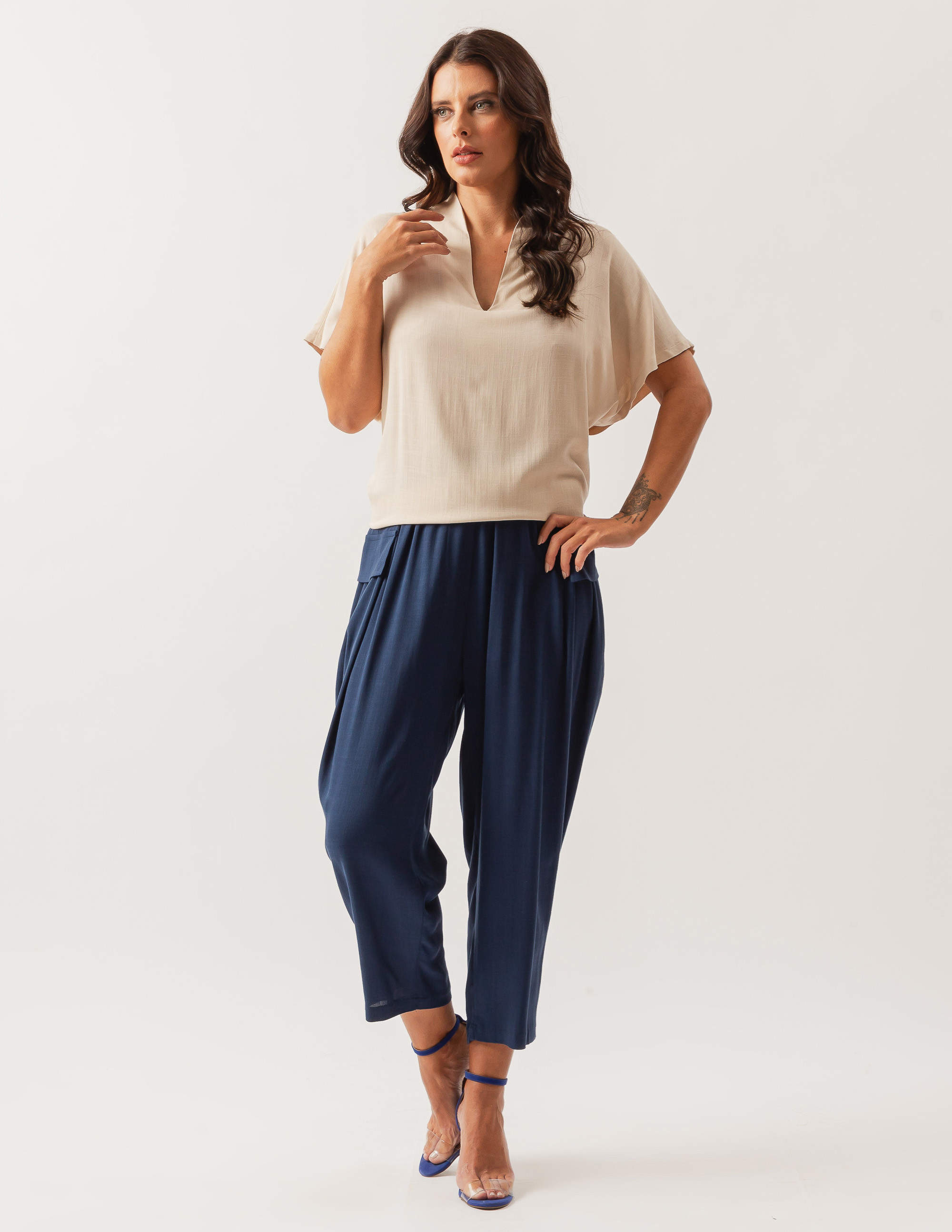 Blusa Gola Linho Trigo