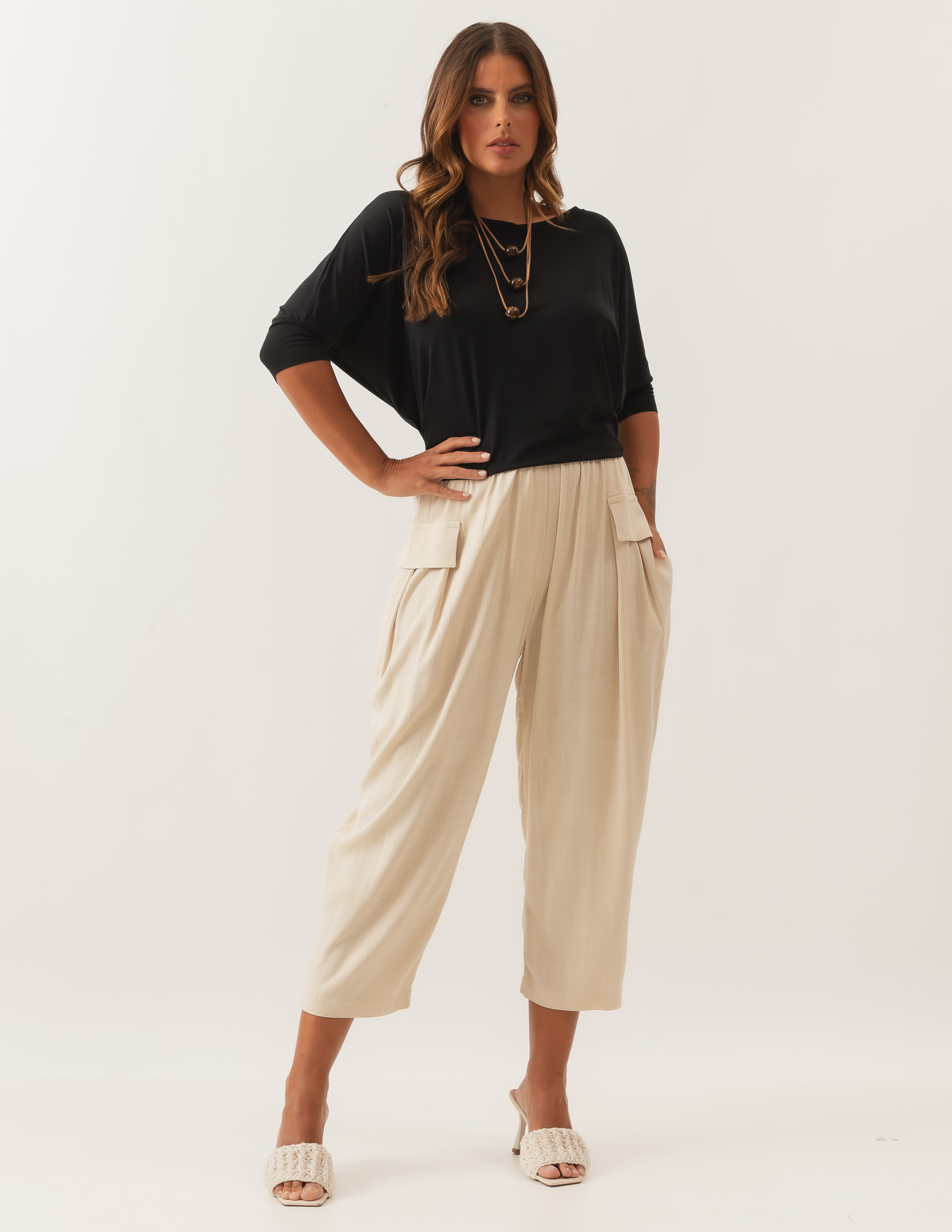 Calça Gramado Linho Bege Aveia