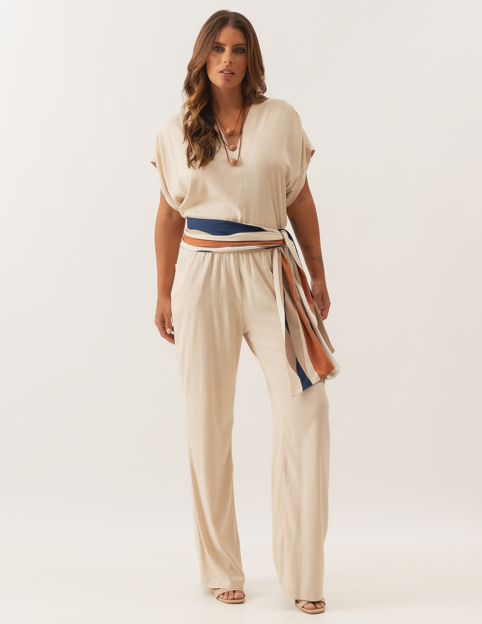 Blusa Franzida Ombro Trigo