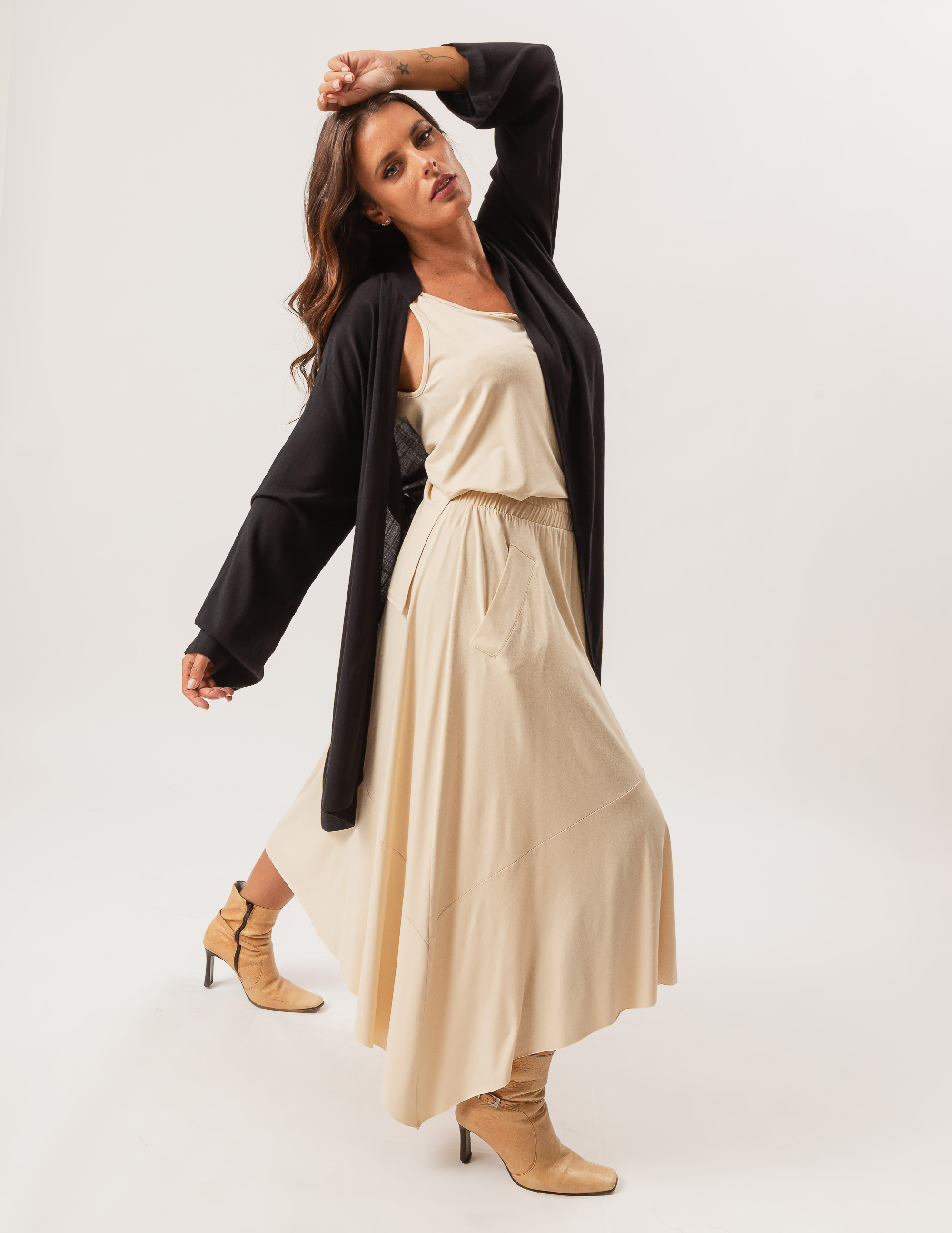 Cardigã Linho Transpasse Preto