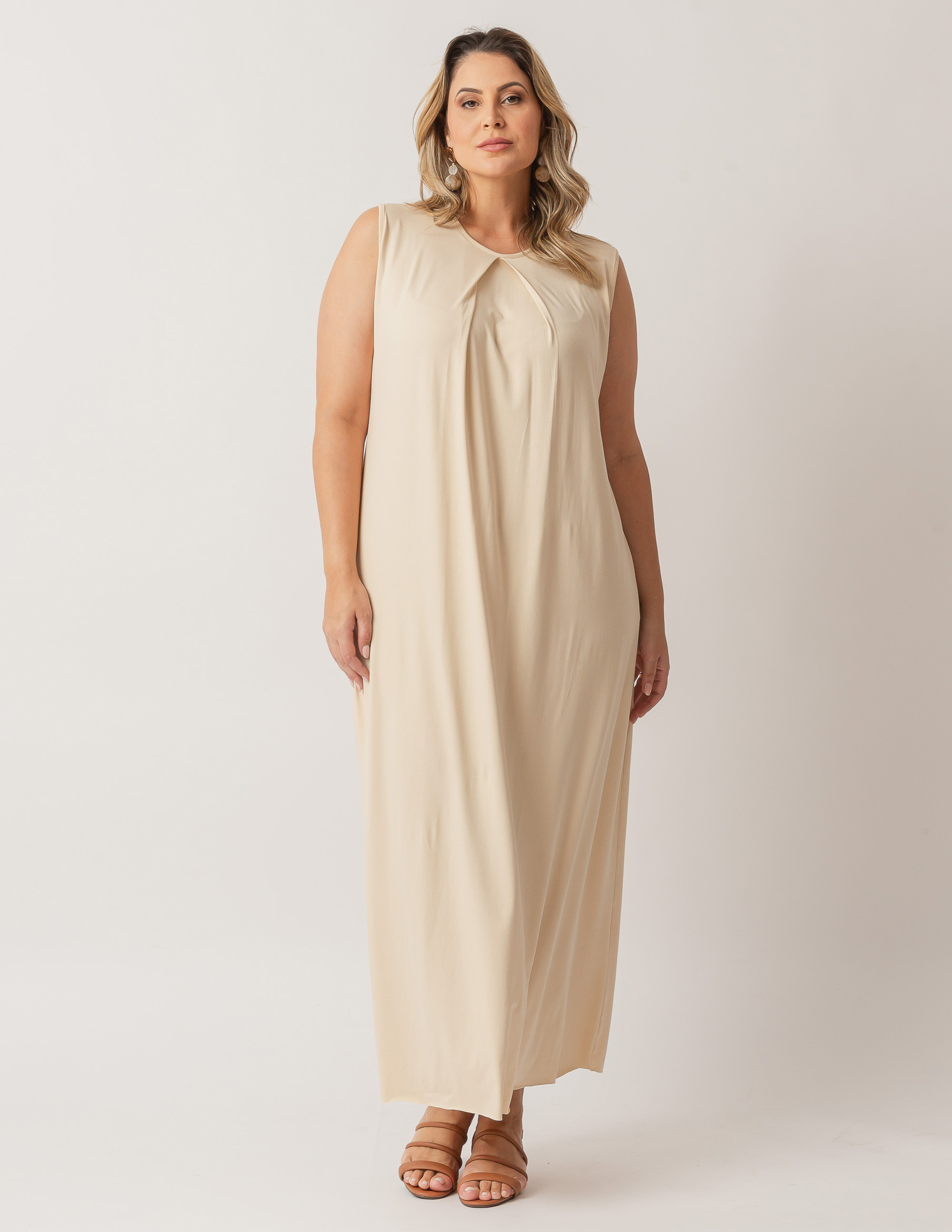 Vestido Longo Prega Gelato