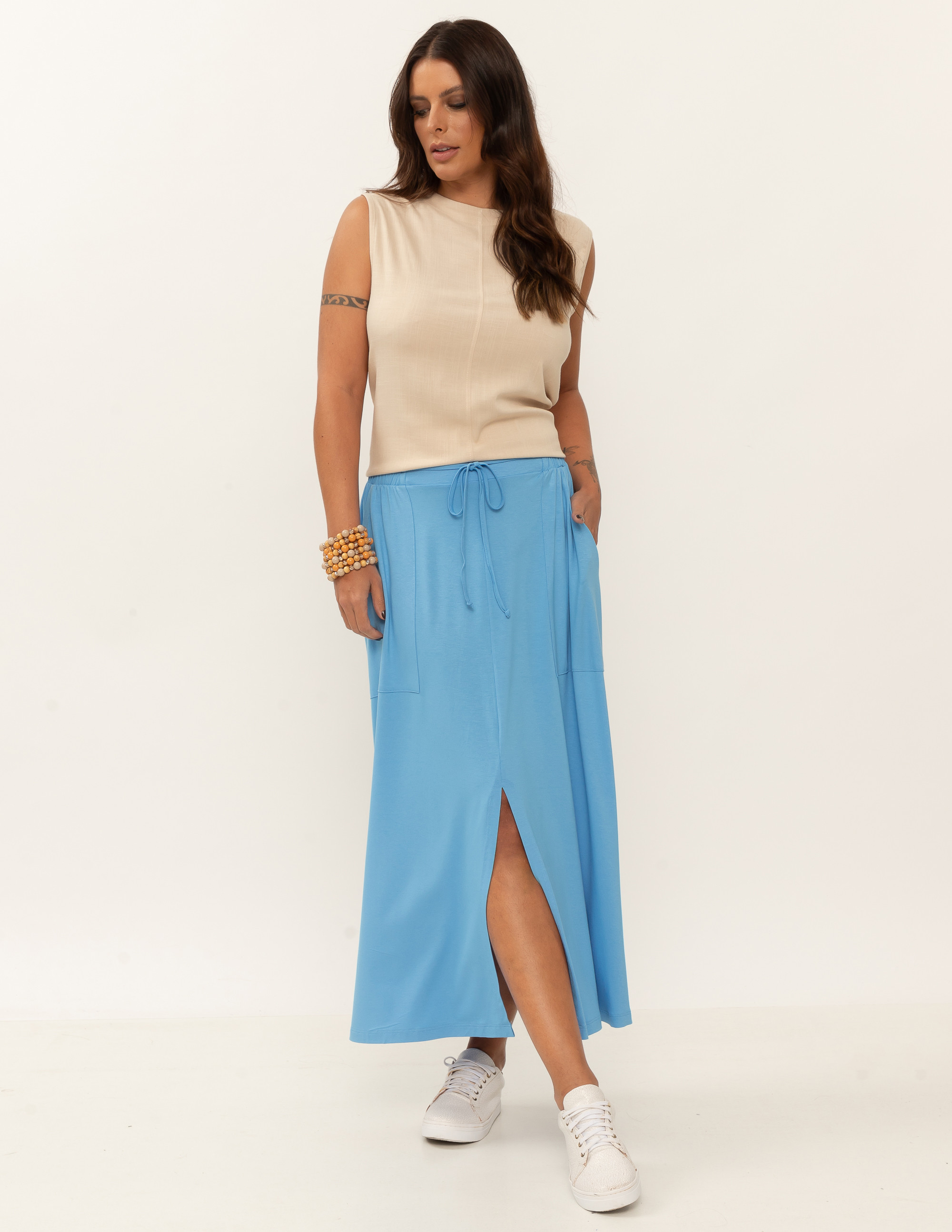 Saia Trapézio Azul Calmaria