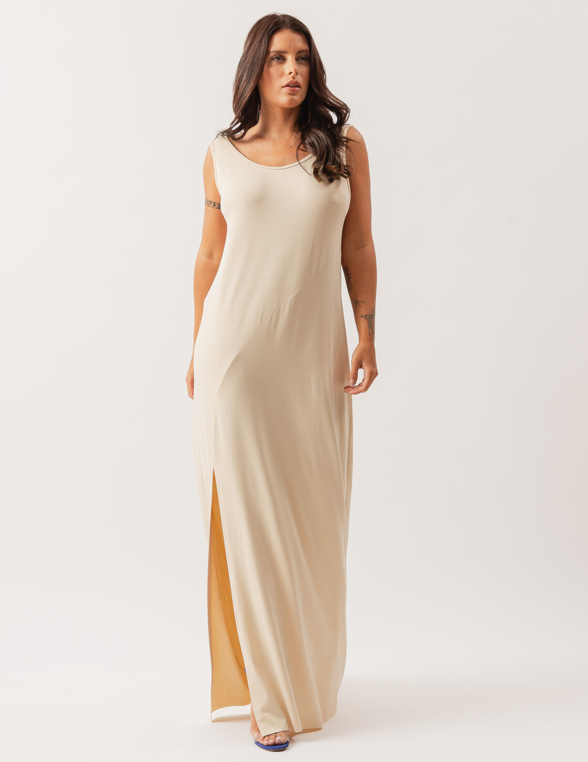 Vestido Malha Recorte Fenda Gelato