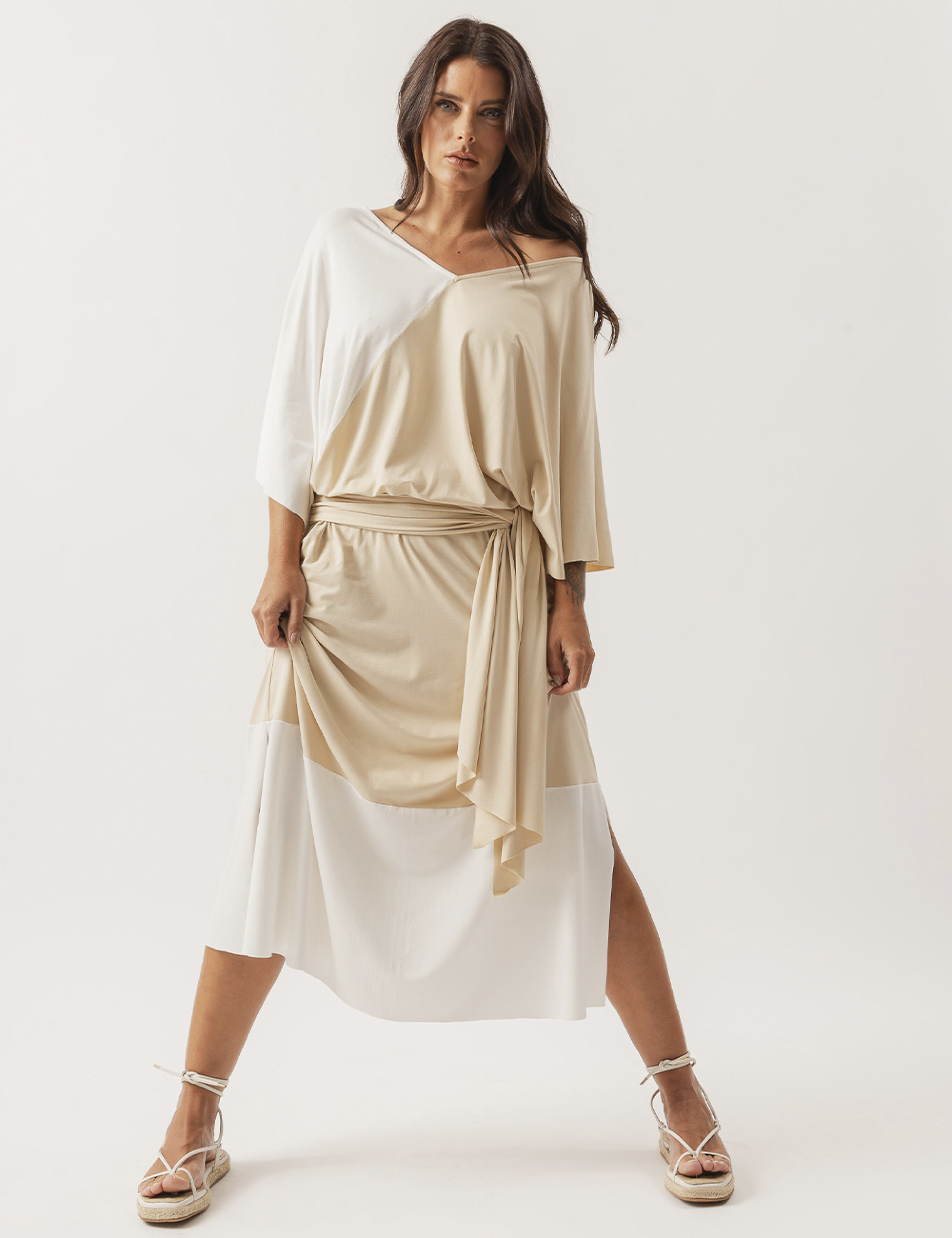 Conjunto Bicolor Amarração Bege Gelato