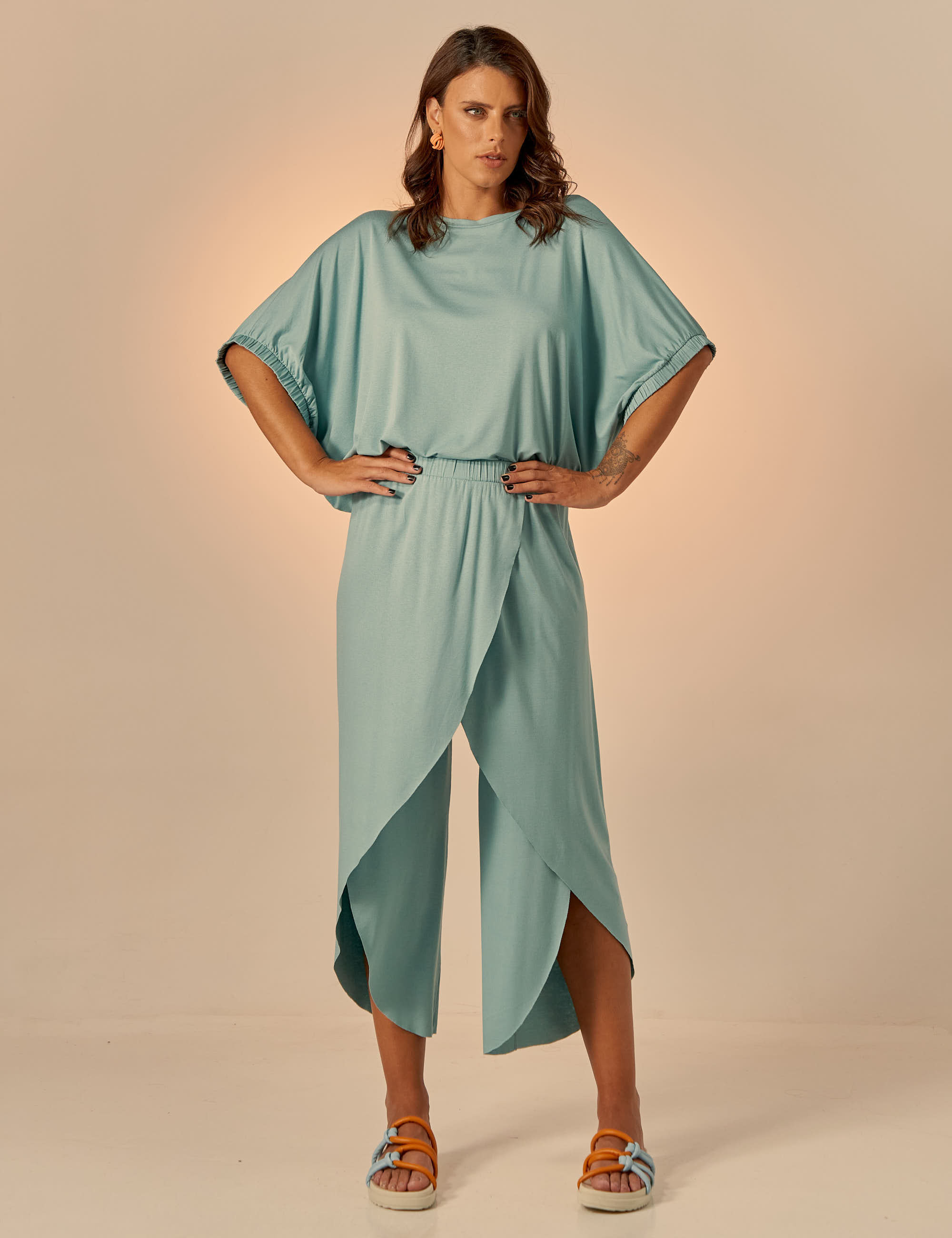 Blusa Punho Elástico Porcelana