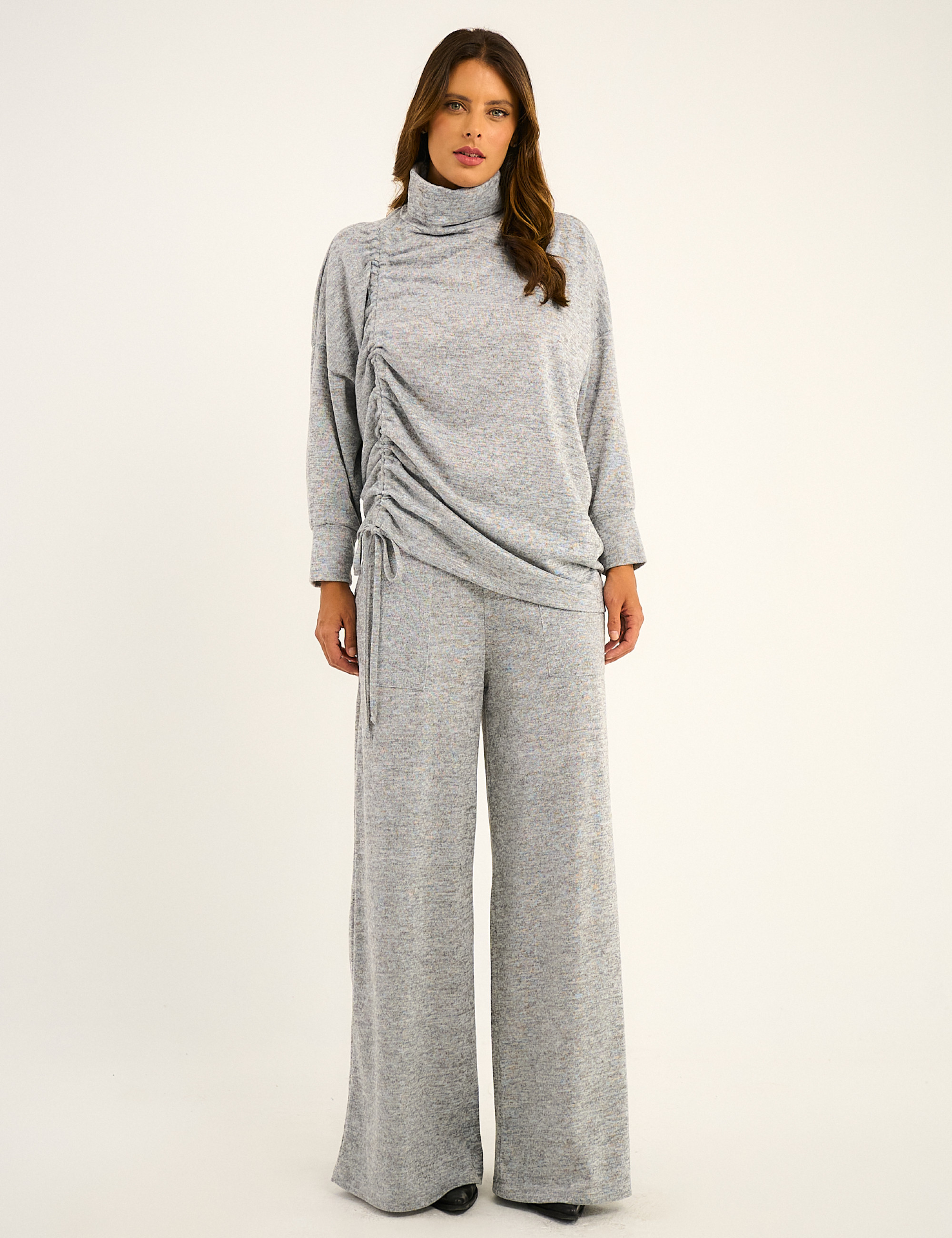 Conjunto Lã Classic Franzido Cinza