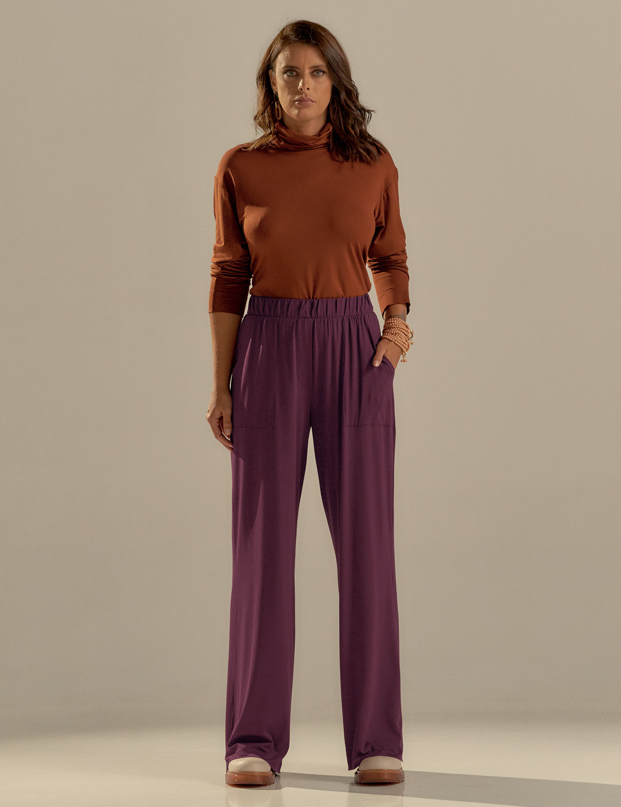 Calça Pantalona Merlot